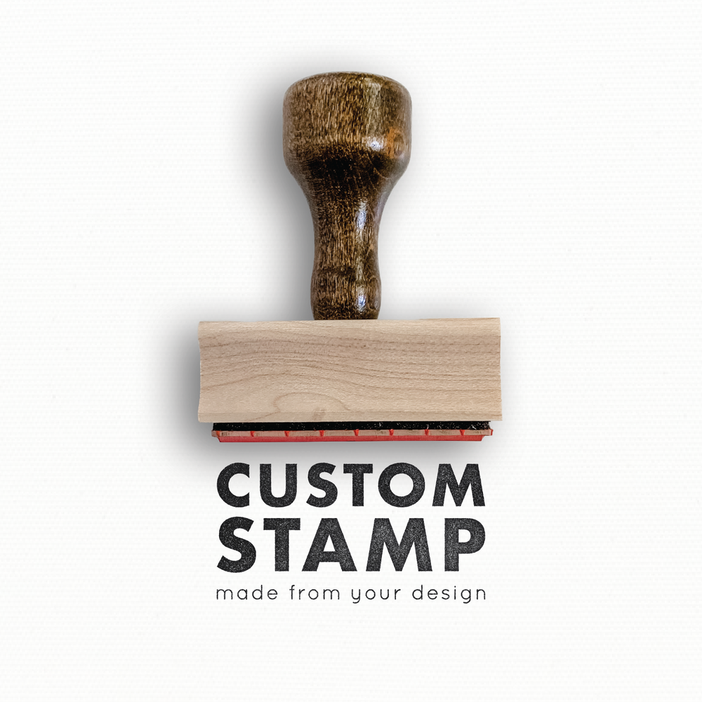 Custom Logo Stamp, Rubber Stamp, Packaging Rubber Stamp, Business Stamp, 1  X 2 Wood Mounted 