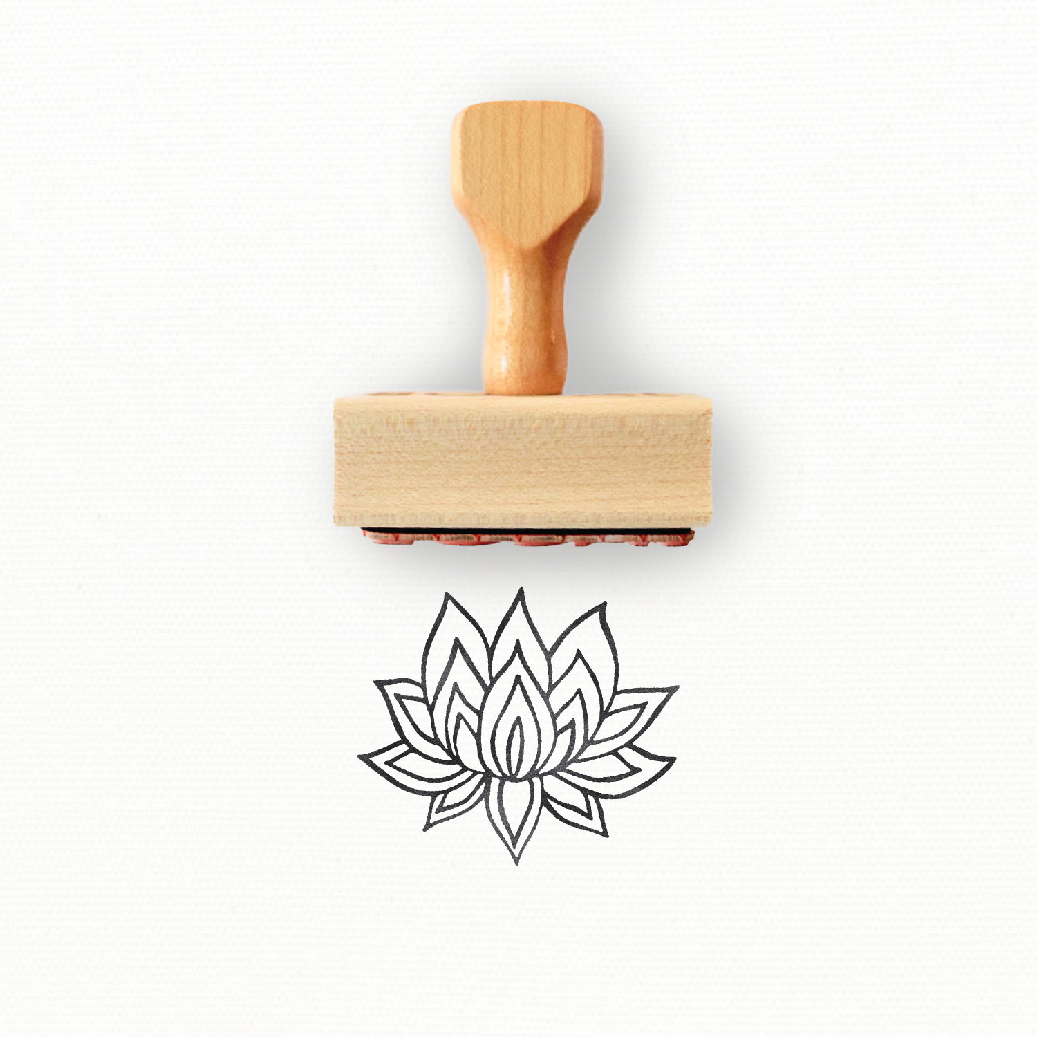 Rubber Stamp - Hand Drawn Lotus Flower - Spring Collection by Modern Maker Stamps