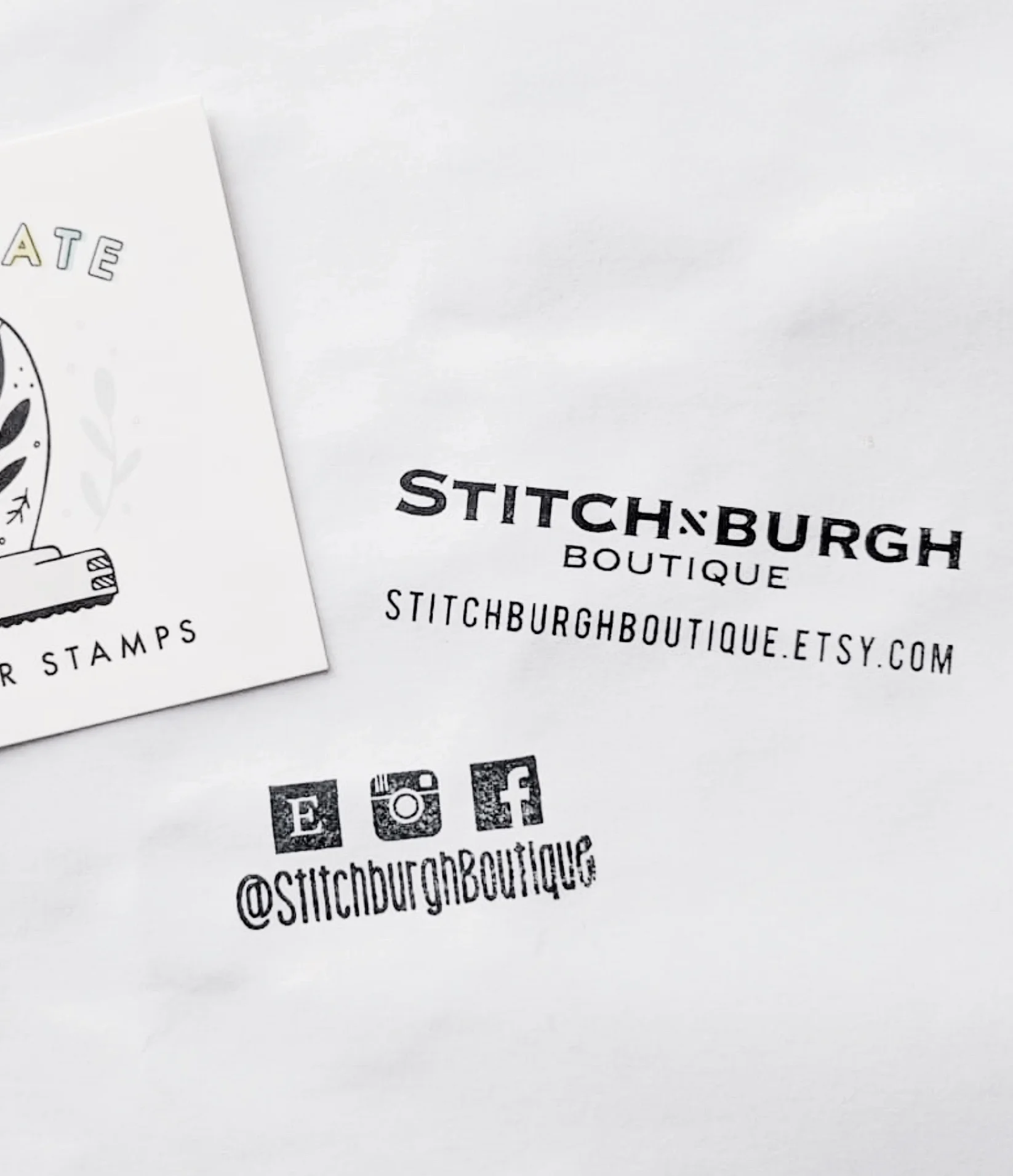 “Squeee!! New custom stamps just arrived from @creatiate! I've bought stamps from her before and she always does amazing work.”~ stitchburghboutique