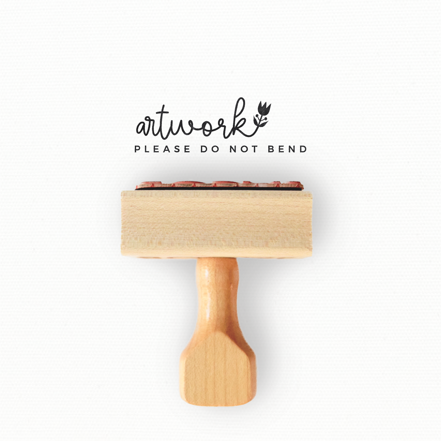Rubber Stamp - Artwork Please Do Not Bend Stamp - Folksy Collection by Modern Maker Stamps