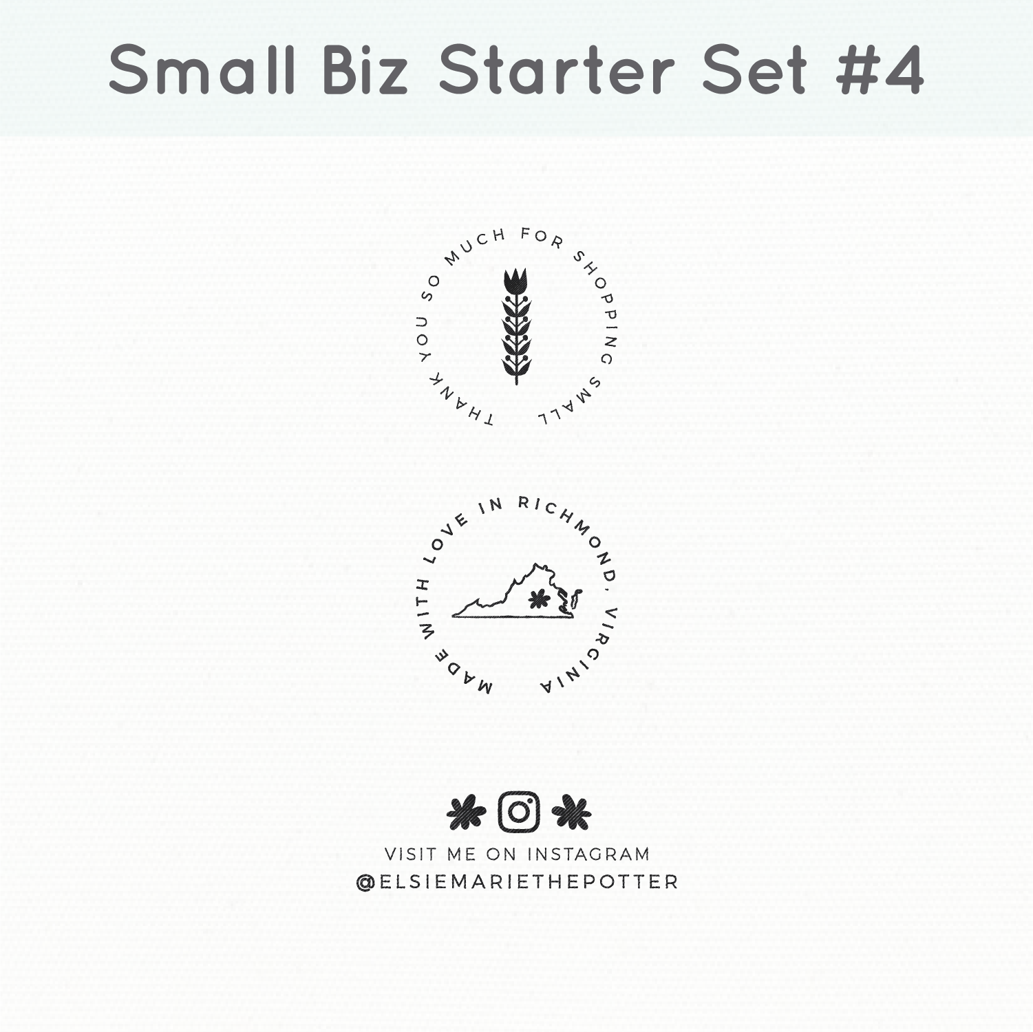 Custom Rubber Stamps - Packaging Stamps - Folksy Collection - Small Biz Starter Set #4 by Modern Maker Stamps