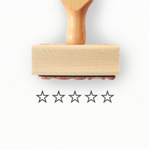 Hampton Tech 5-Star Rating Rubber Stamp, 1 X 2 inches Wood Stamp