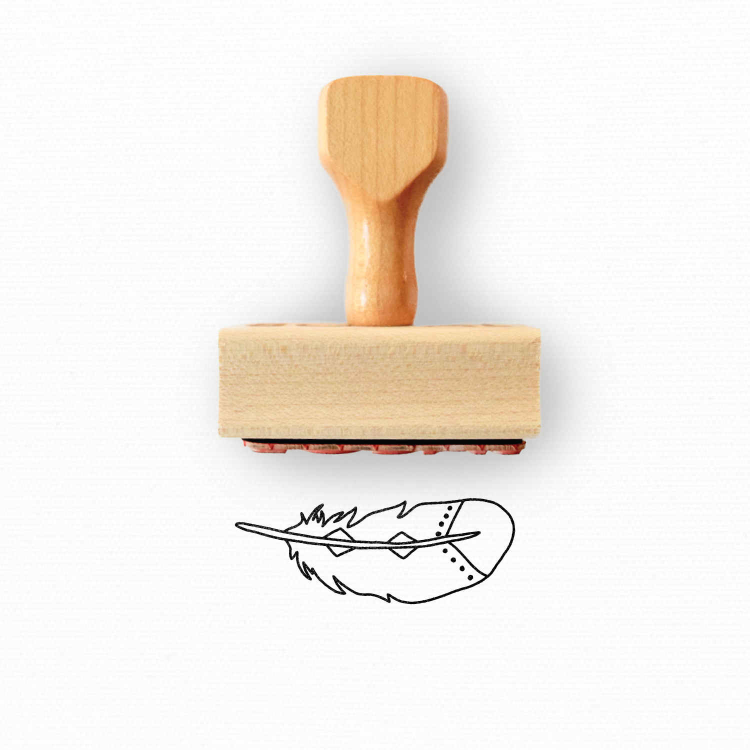 Rubber Stamp - Hand Drawn Feather 1 - Spring Collection by Modern Maker Stamps