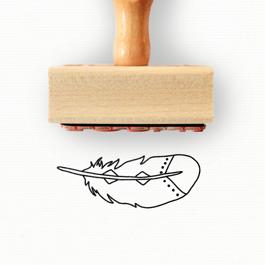 Rubber Stamp - Hand Drawn Feather 1 - Spring Collection by Modern Maker Stamps
