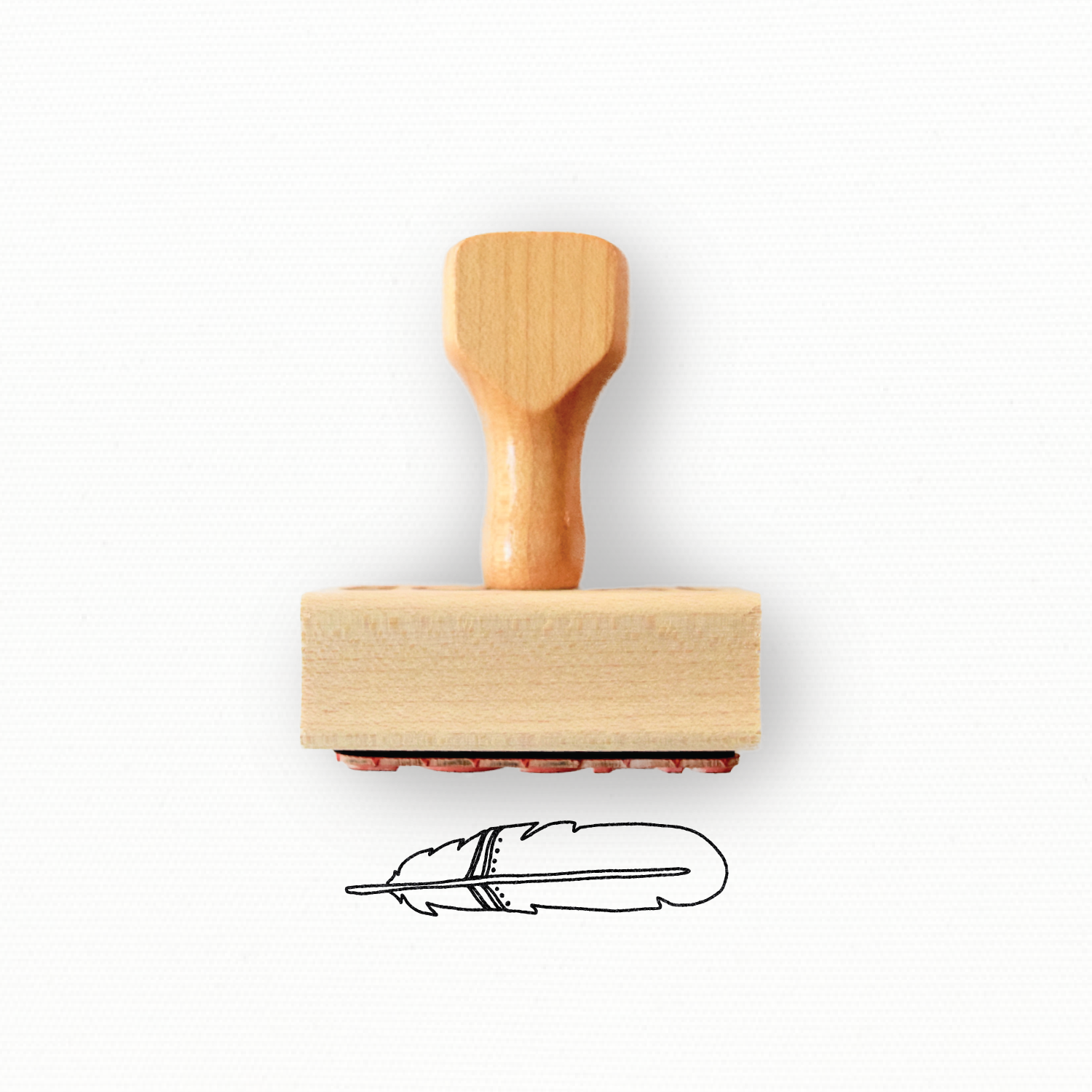 Rubber Stamp - Hand Drawn Feather 2 - Spring Collection by Modern Maker Stamps