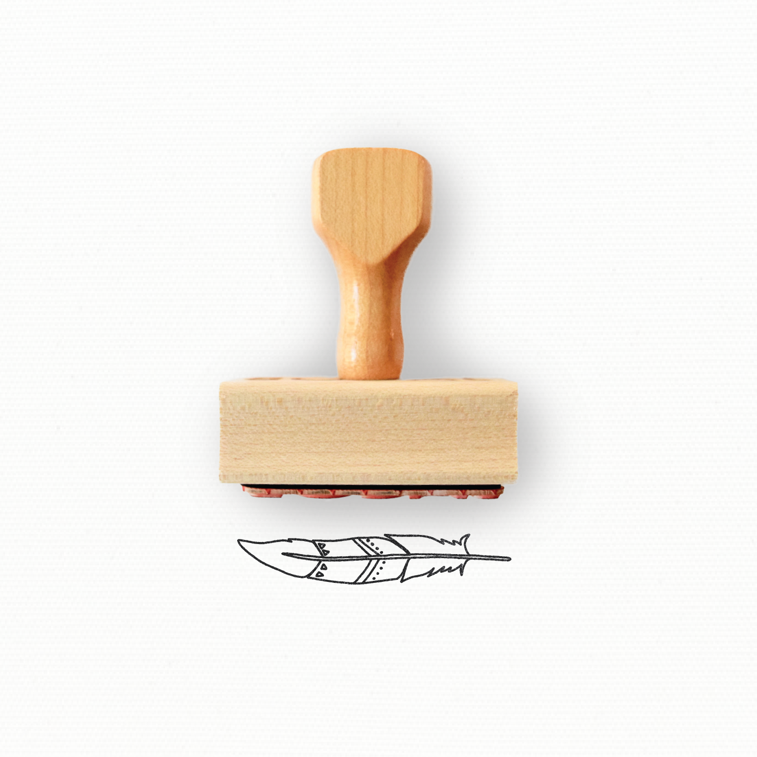 Rubber Stamp - Hand Drawn Feather 3 - Spring Collection by Modern Maker Stamps