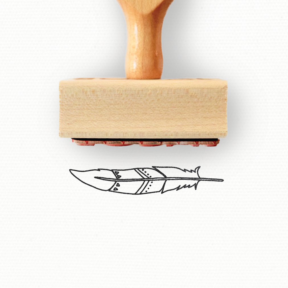 Rubber Stamp - Hand Drawn Feather 3 - Spring Collection by Modern Maker Stamps
