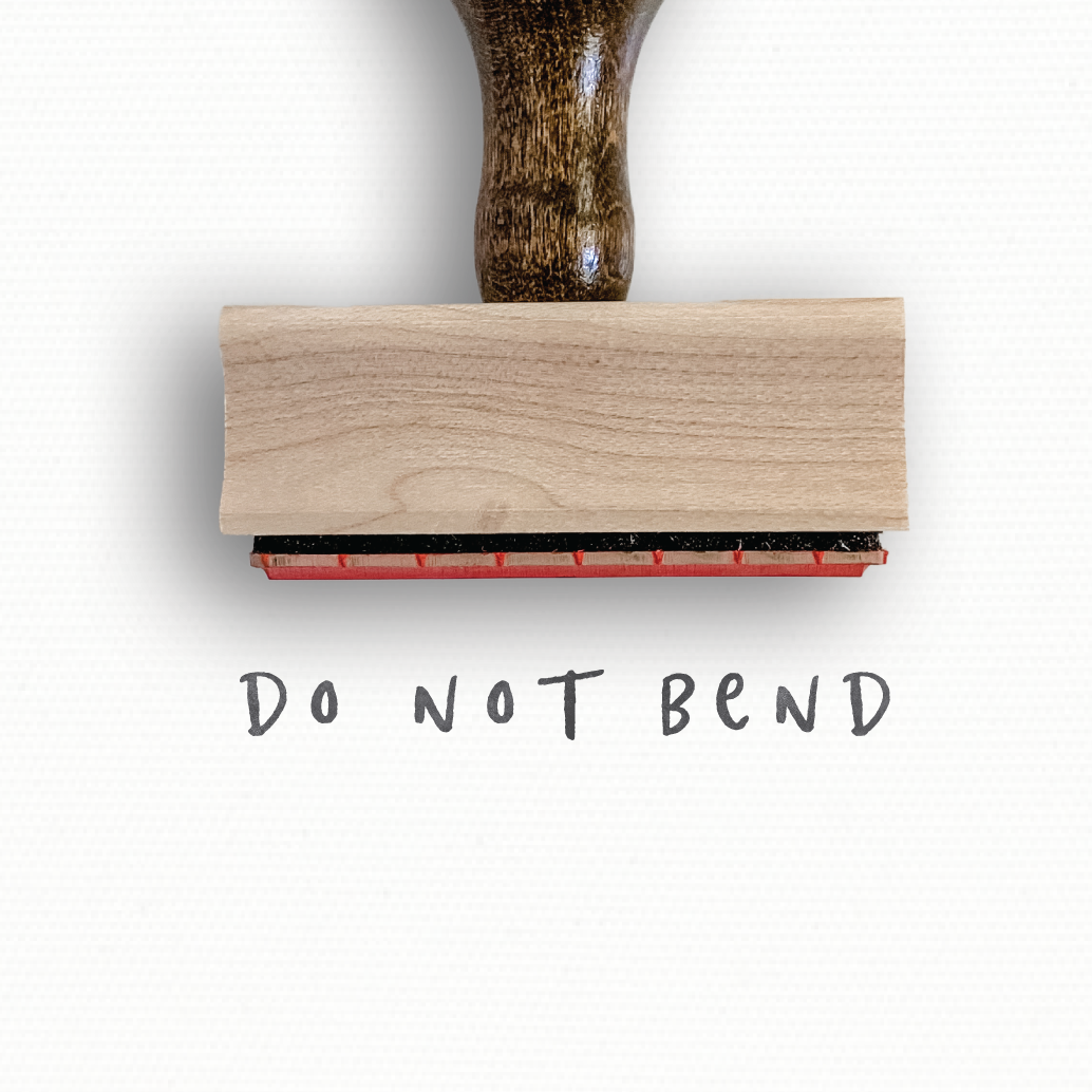 Rubber Stamp - Do Not Bend Stamp - Porter Collection by Modern Maker Stamps