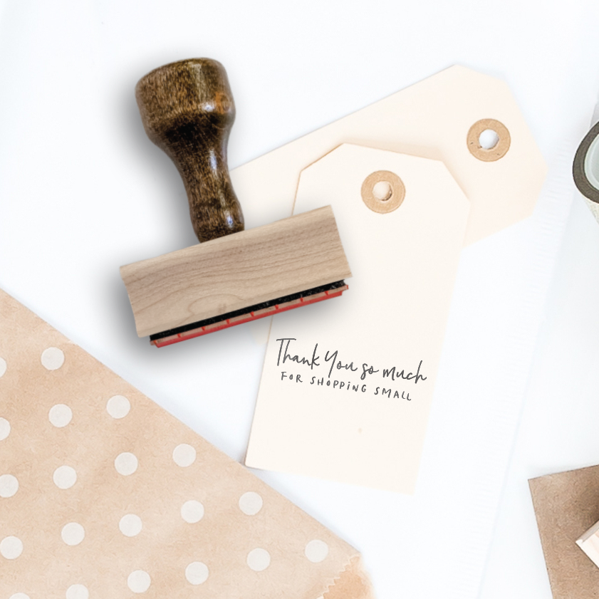 Rubber Stamp - Thank You for Shopping Small - Porter Collection by Modern Maker Stamps