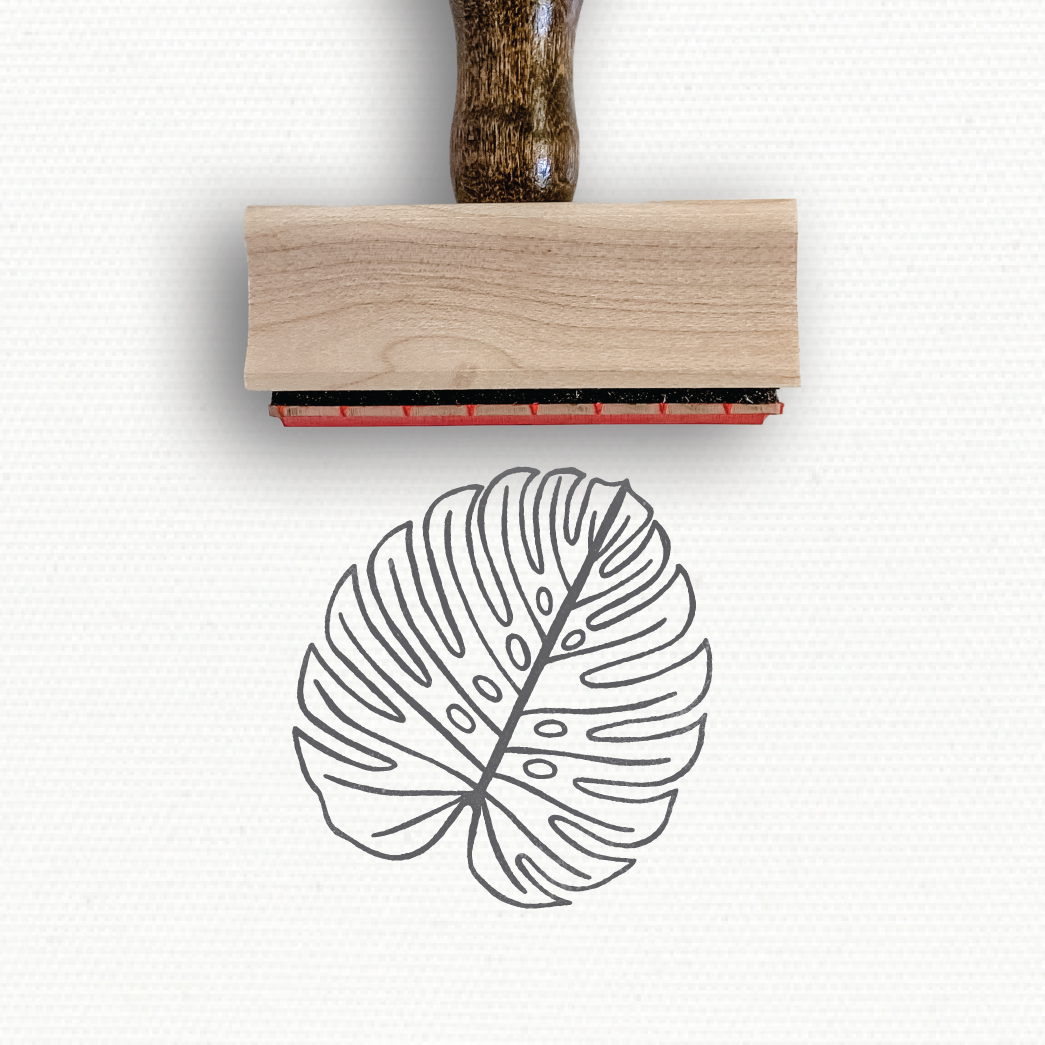 Rubber Stamp - Hand Drawn Monstera Leaf - Spring Collection by Modern Maker Stamps