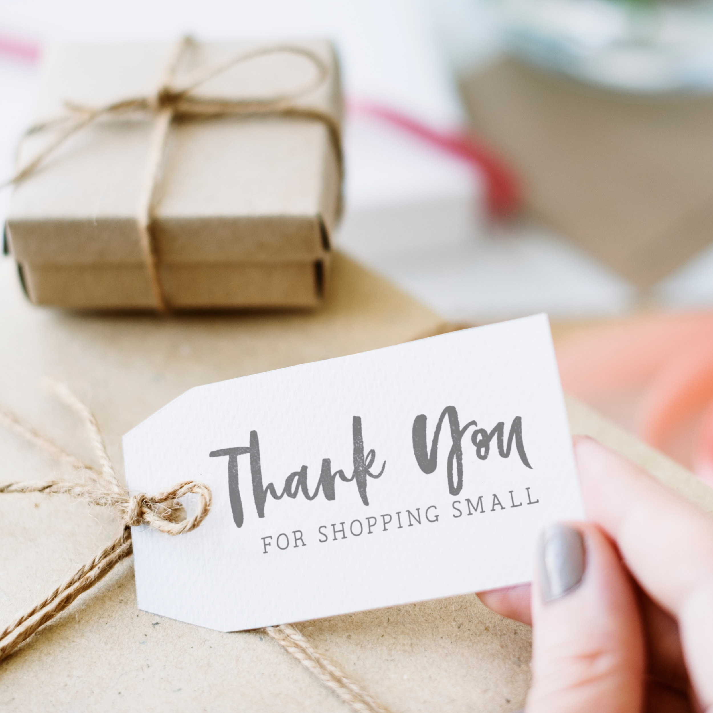 Rubber Stamp - Thank You for Shopping Small Stamp - Calli Collection by Modern Maker Stamps