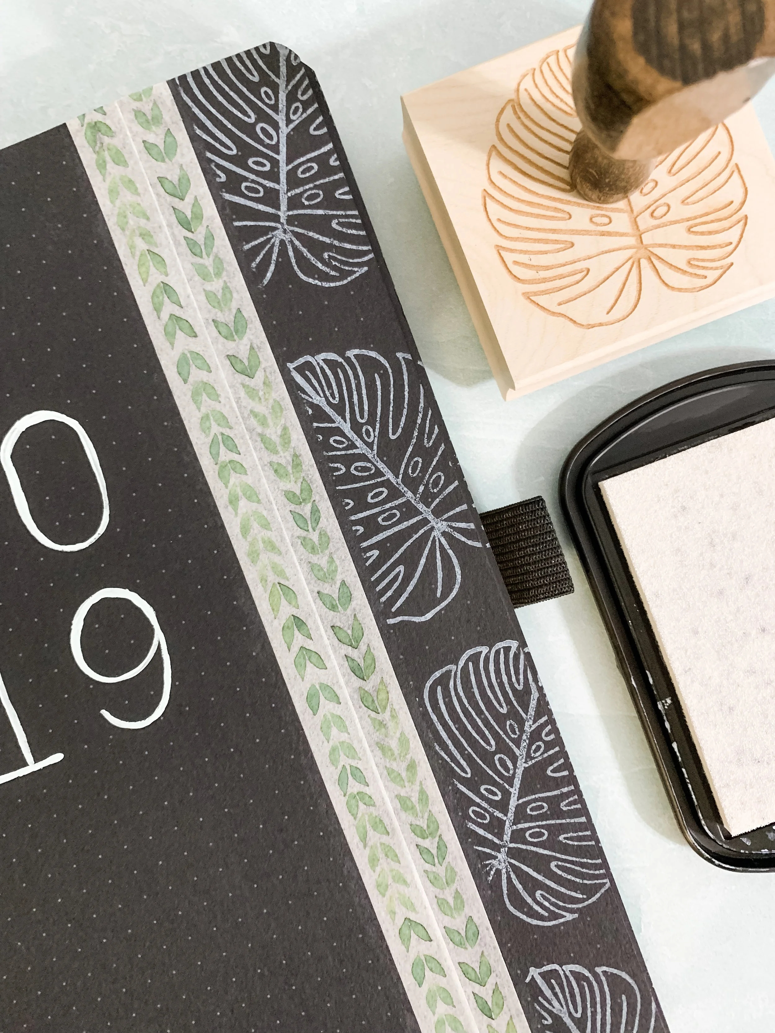 Stamping in your Bullet Journal - Beginning my Blackout Book