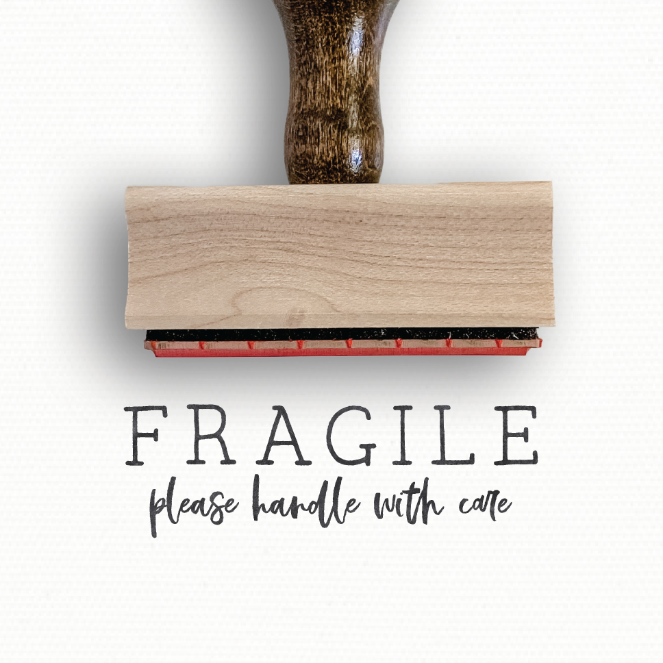 Rubber Stamp Fragile Please Handle With Care Stamp Calli Collection Modern Maker Stamps