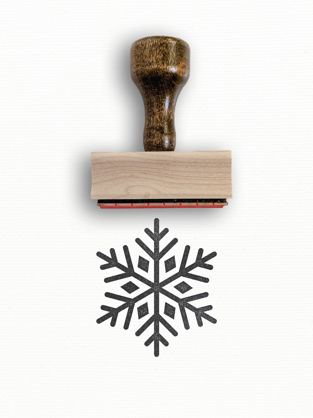 Snowflake Rubber Stamp - Blue Graphic, Colored Text Options