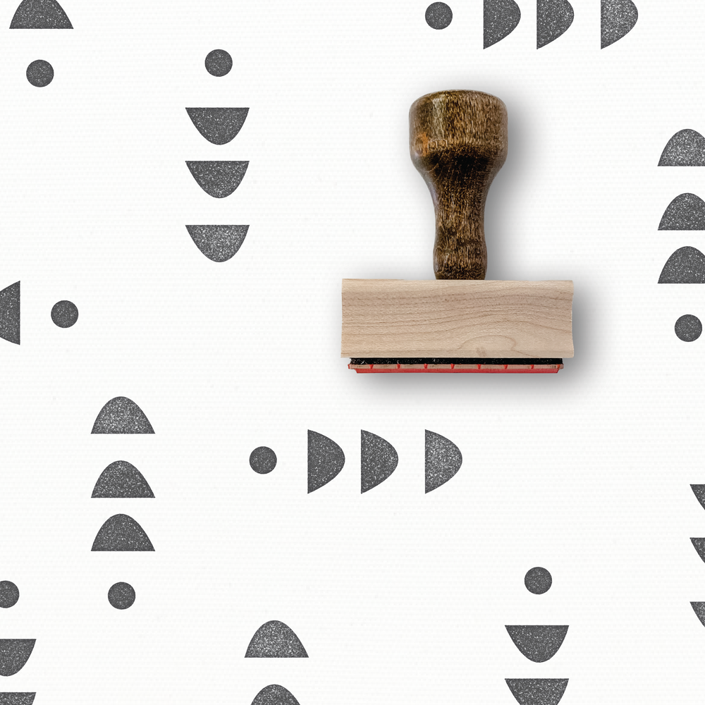 Rubber Stamp - Memphis Style - 3 Semicircles 1 Circle Pattern