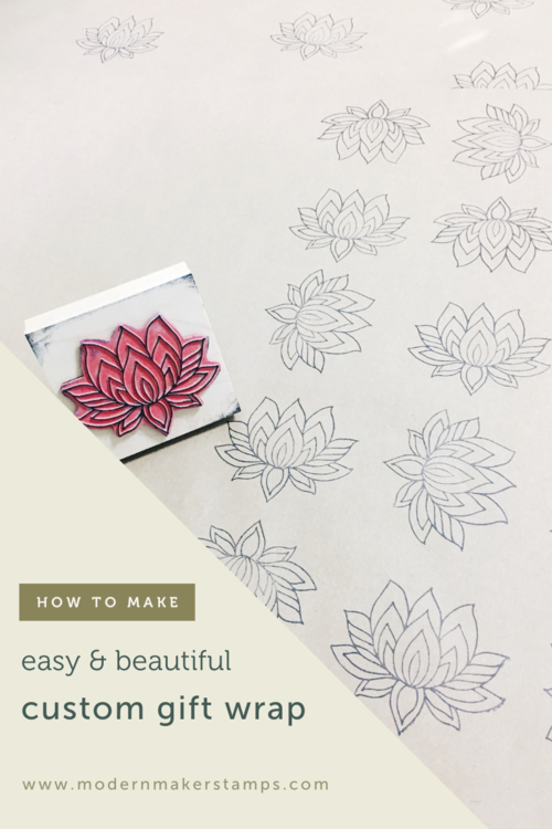 DIY Wrapping Paper Flower Stamped - Life Anchored