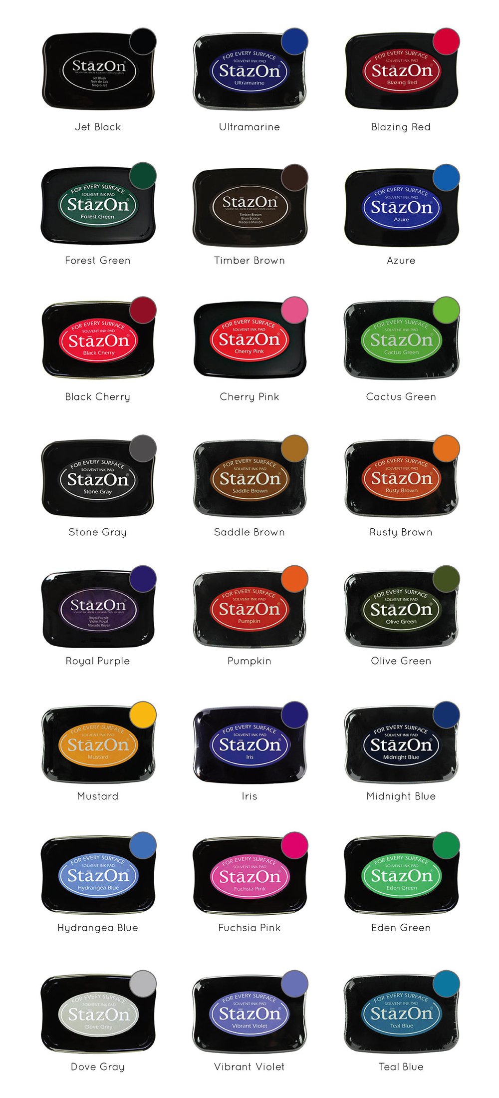 StazOn Ink Pad, Choose Your Color(s), Quick Drying Solvent Ink, Archival  and Acid Free
