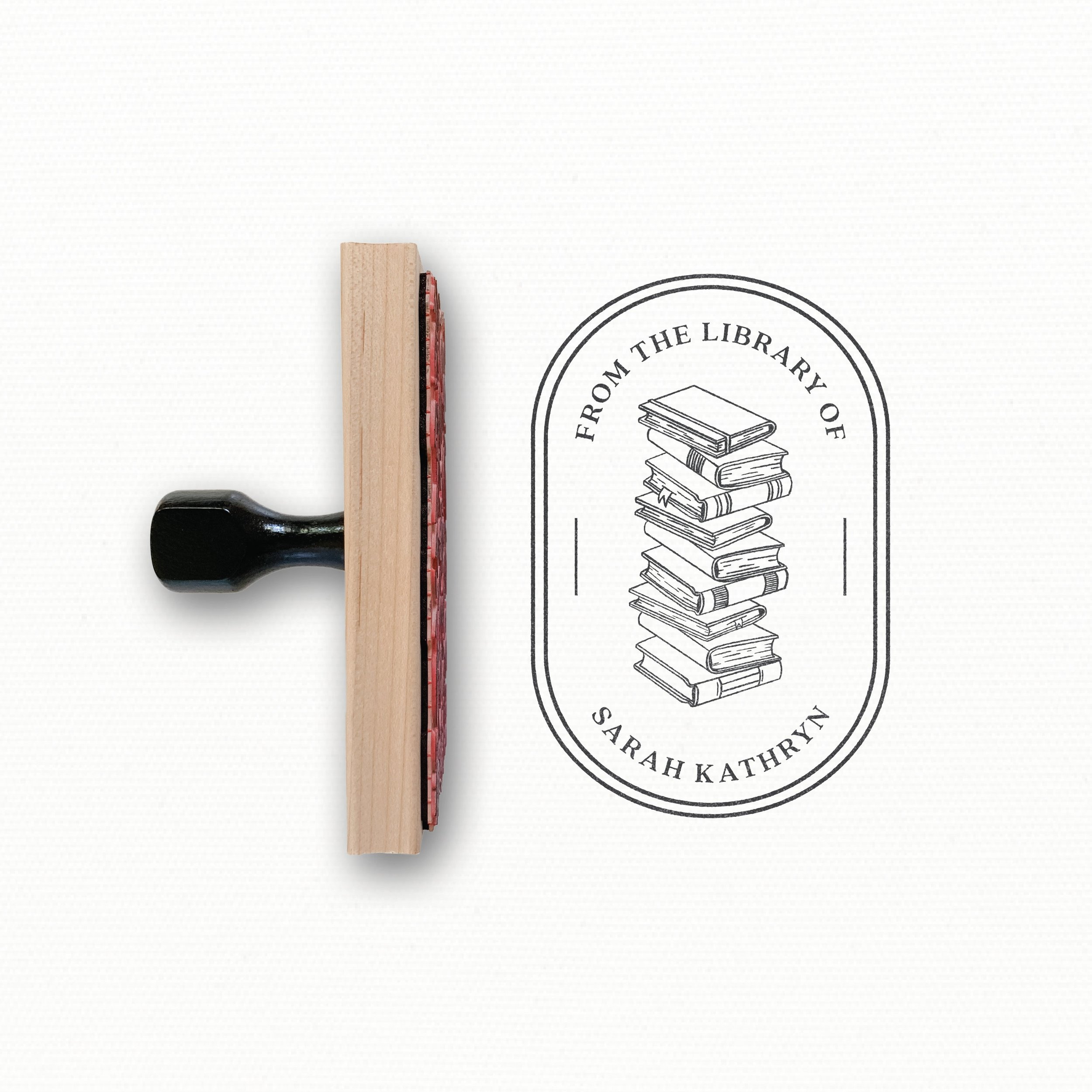 Custom Bookplate Stamp, a Rubber Stamp for your Library and Book Collection  designed by Modern Maker Stamps | 0418 — Modern Maker Stamps