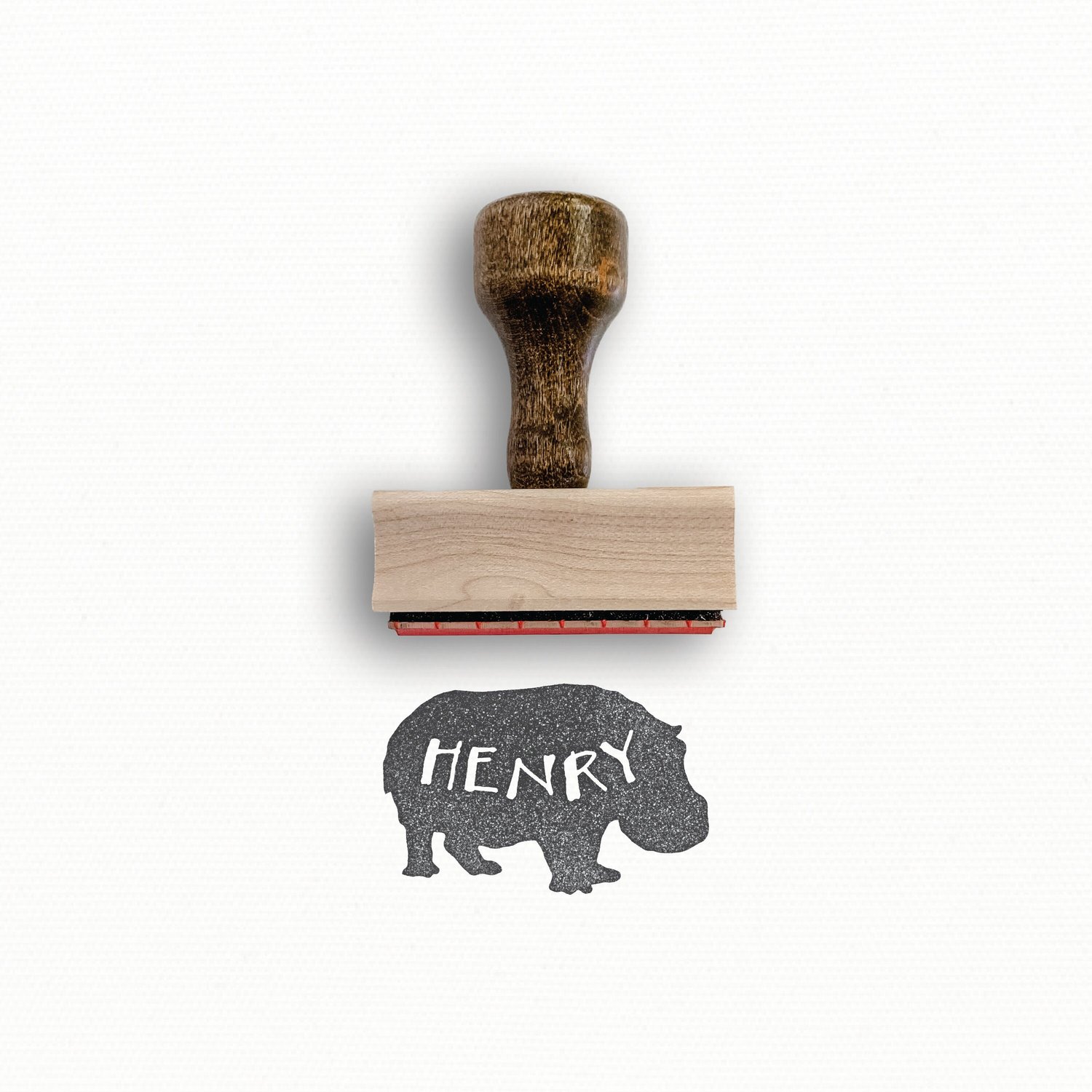 Custom Hippo Name Stamp, Custom Personalized Name Hippopotamus Animal, Hippo Rubber Stamp, Hippo Stamp, Custom Name Stamp