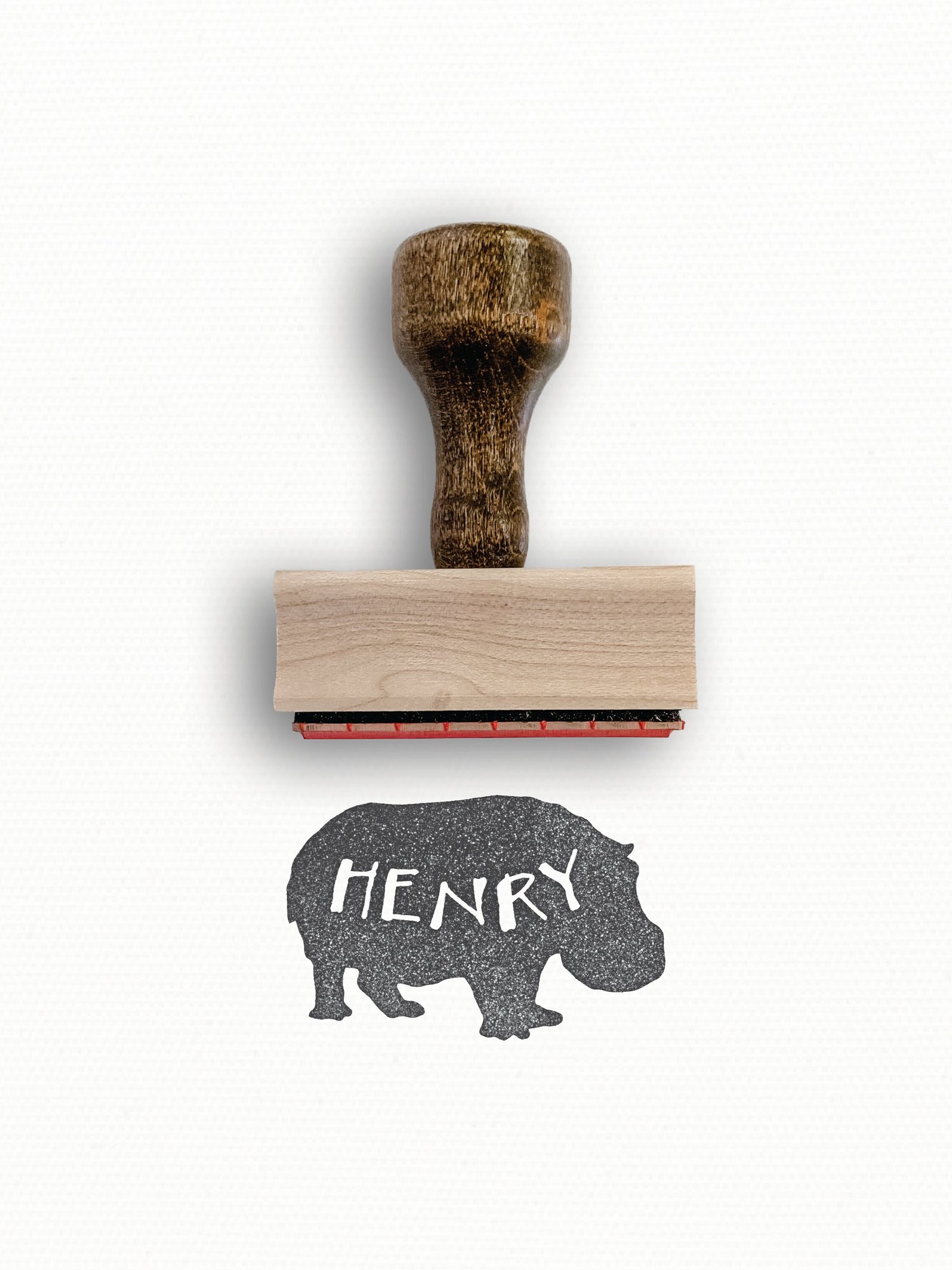 Custom Hippo Name Stamp  Custom Personalized Name Hippopotamus