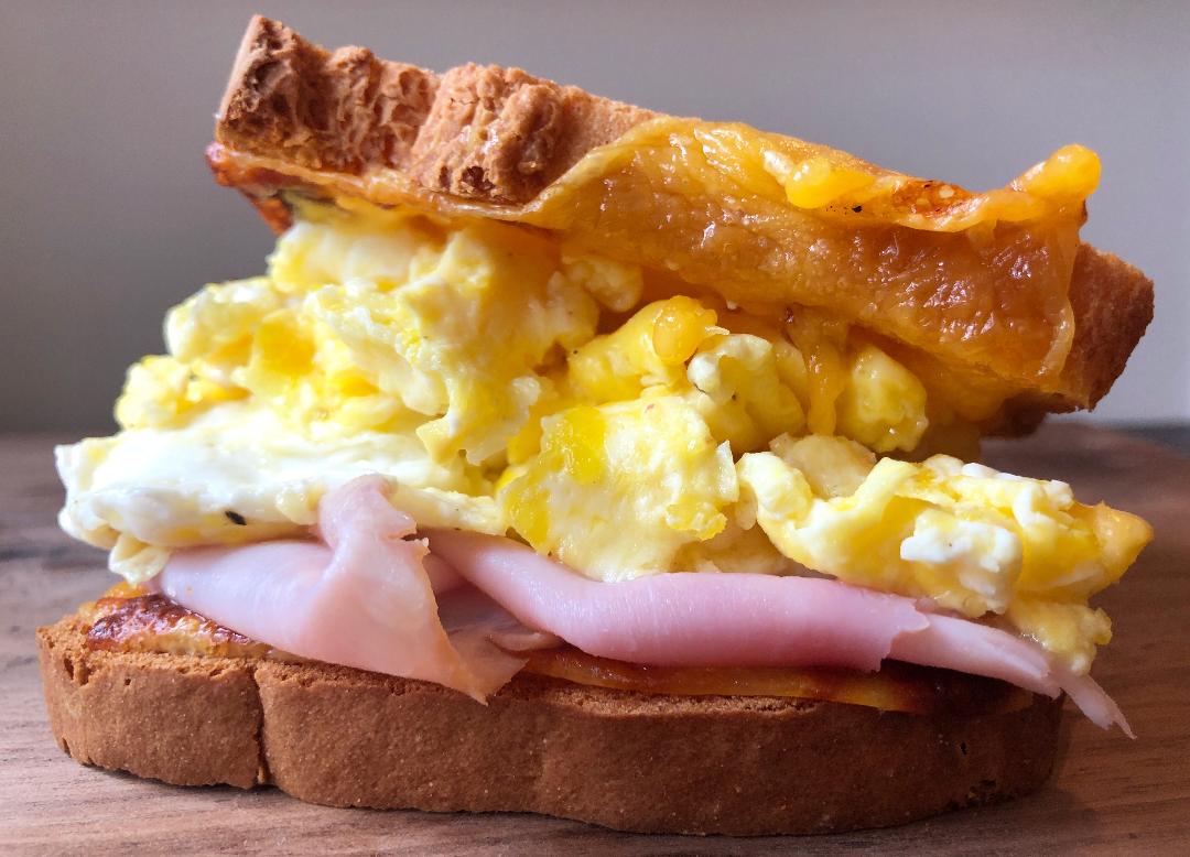 DRM Egg & Cheese Sandwich with Smoked Polish Ham on GF Bread