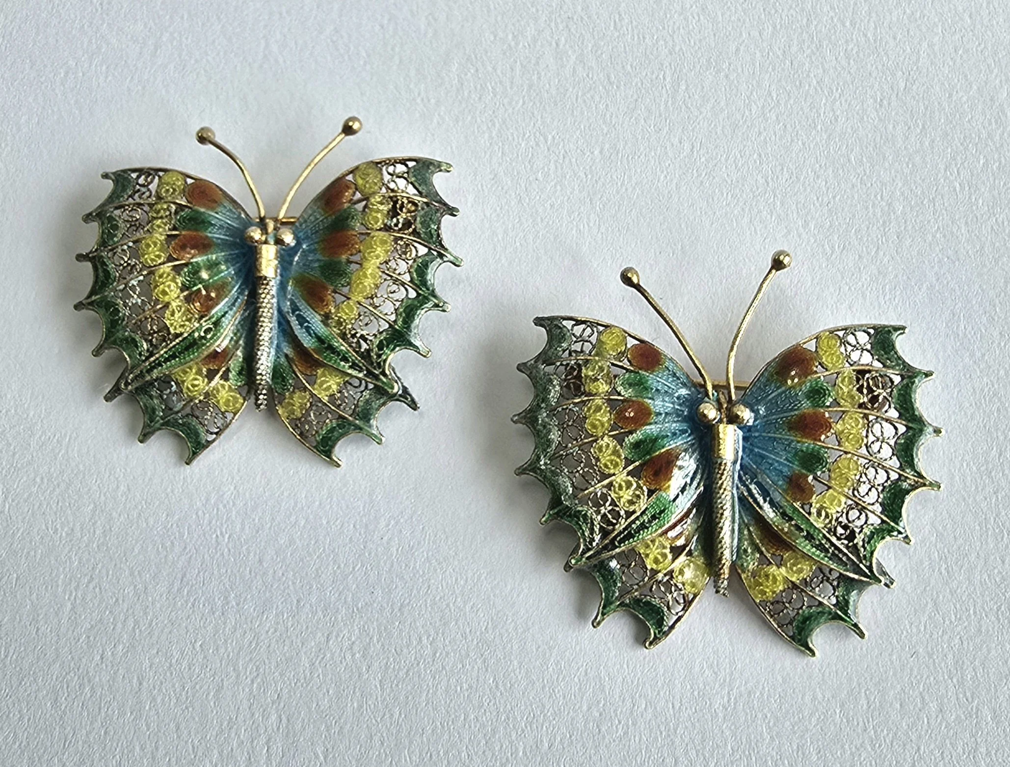 Early Enamel Butterfly Scatter Brooches
