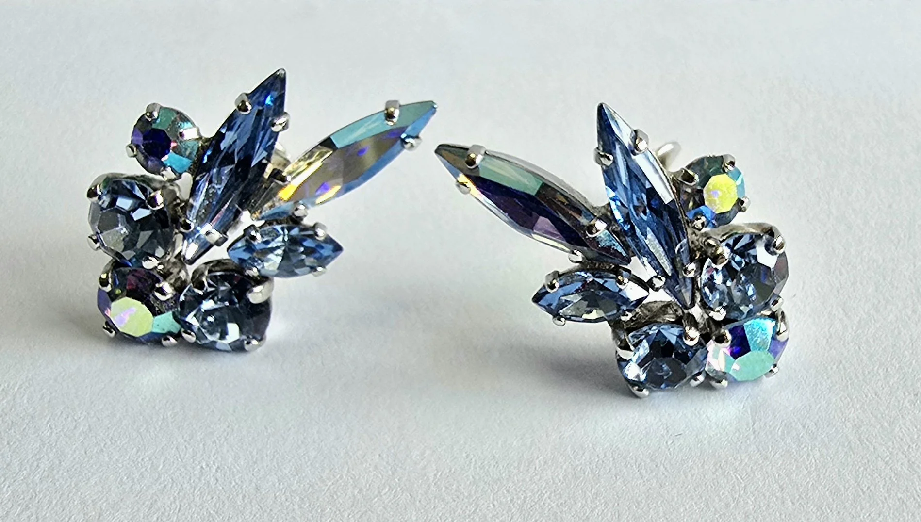 Sherman Ice Blue Clip-on Earrings