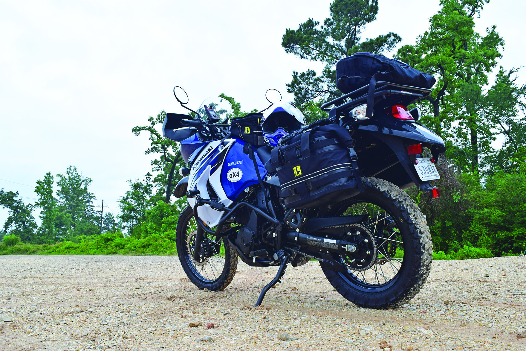 Rear three-quarter view of the KLR 650 after upgrades.jpg