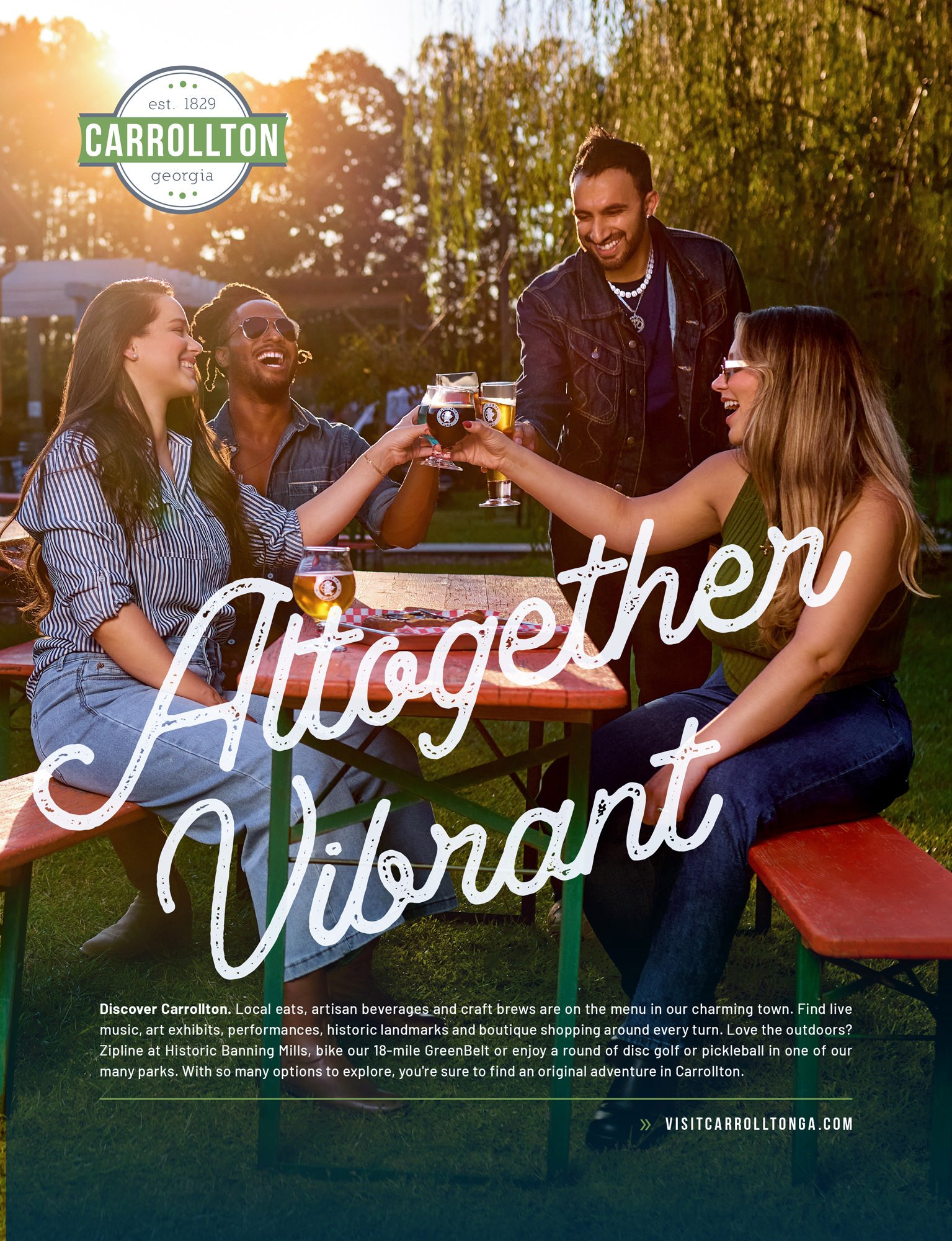 group of friends hanging out at a brewery