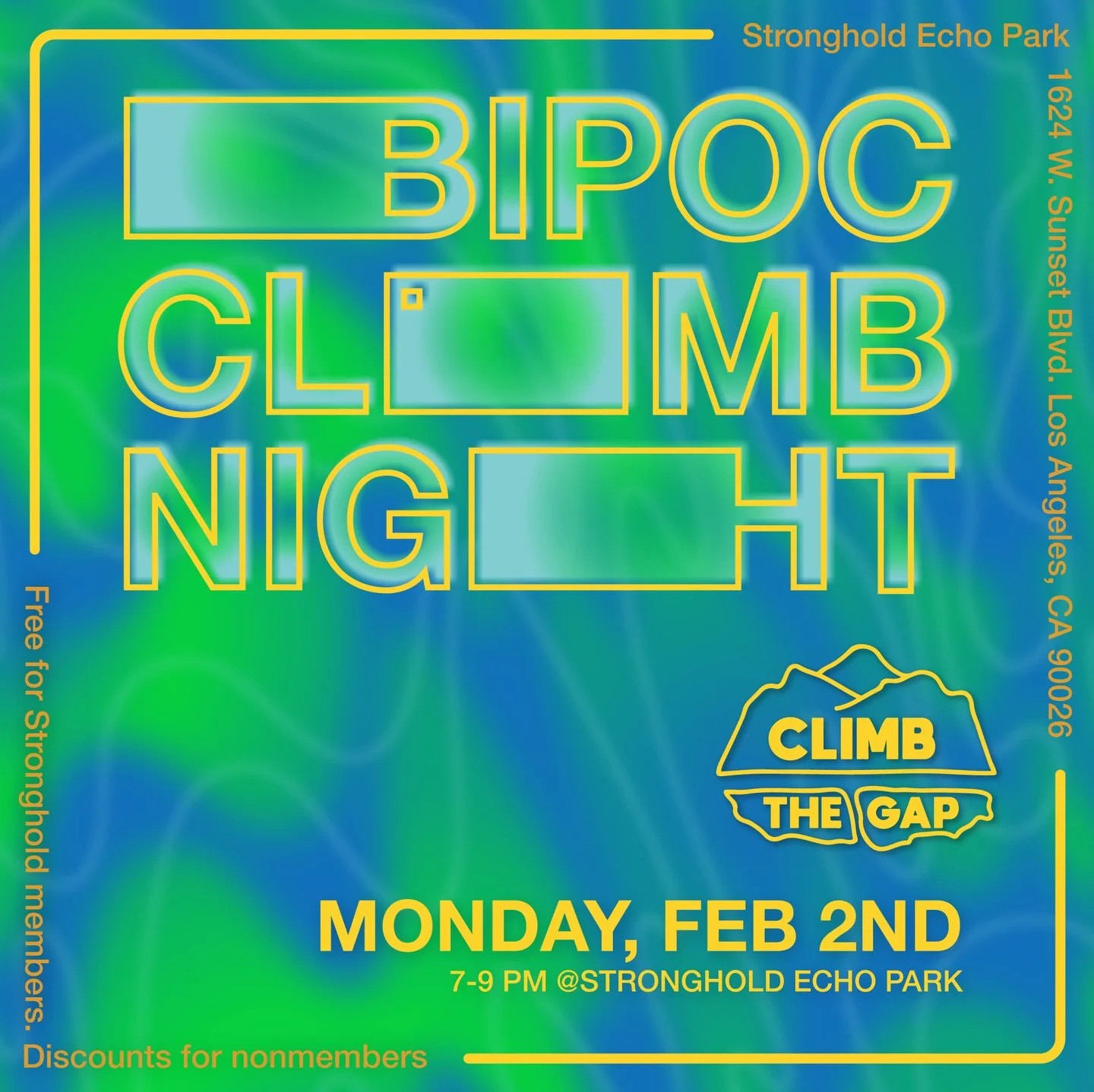 It&rsquo;s is February. And yes we&rsquo;re back at @stronghold echo park. We&rsquo;ll be there from 7-9pm. Come climb with us and help our community grow. Sign up for our future outdoor trips (link in bio). Icebreaker will be is your dominant hand a