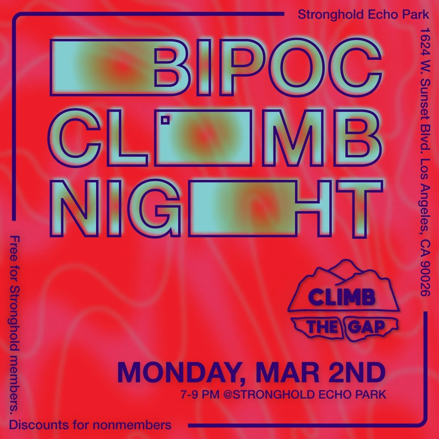 Hey everyone. March is here and we&rsquo;re got our first BIPOC meet up of the month. We&rsquo;ll be at @strongholdclimb Echo park from 7-9pm. The icebreaker will be do jelly fish have brains? 

If you haven&rsquo;t seen we got a climbing trip this m