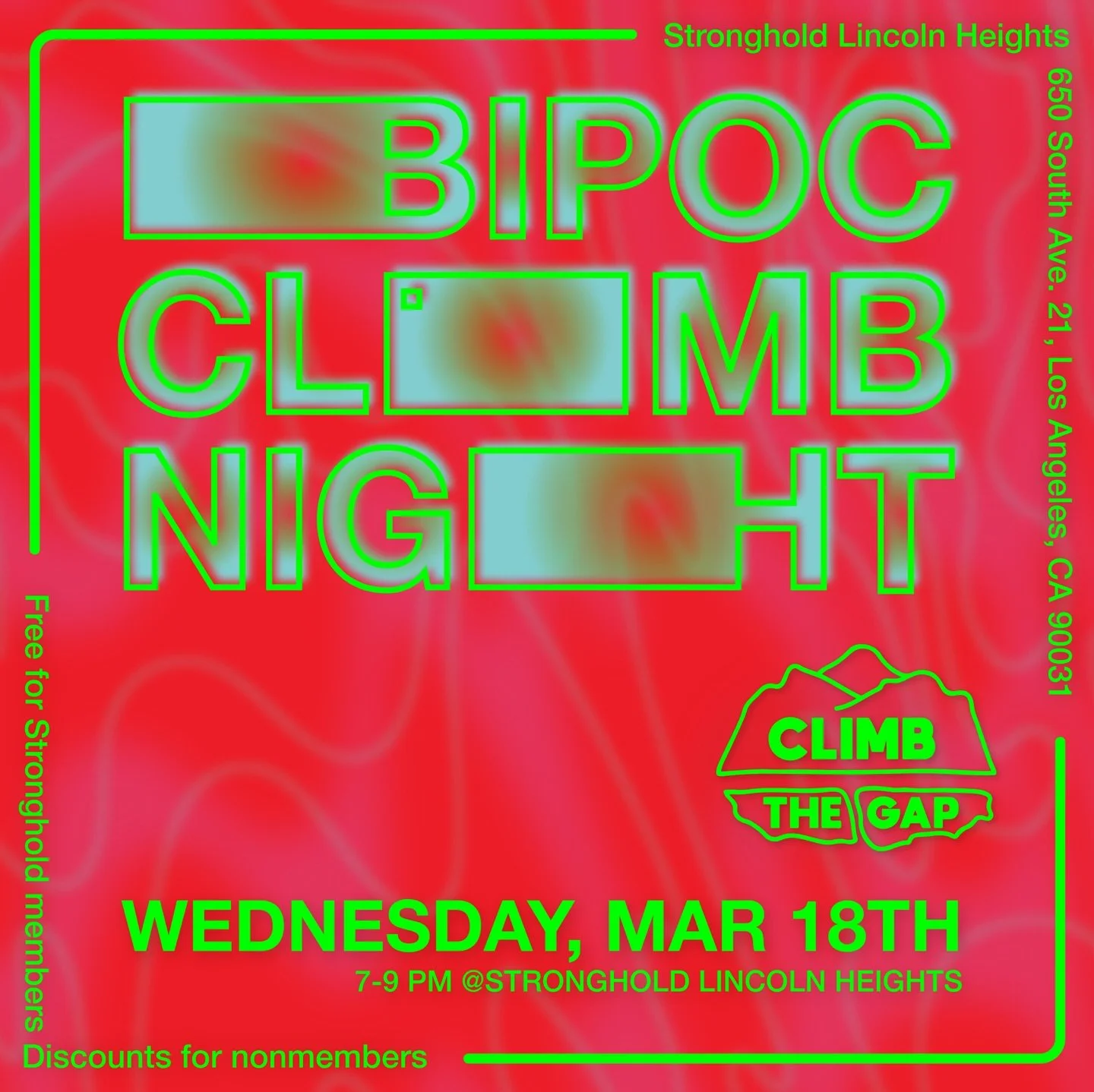 We&rsquo;re back at it again. We are having our BIPOC MEET UP this Wednesday @strongholdclimb Lincoln Heights from 7-9pm. Come through. Share with your friends and then force the to come. 

This weekend we&rsquo;ll be out in Bishop/Alabama Hills clim
