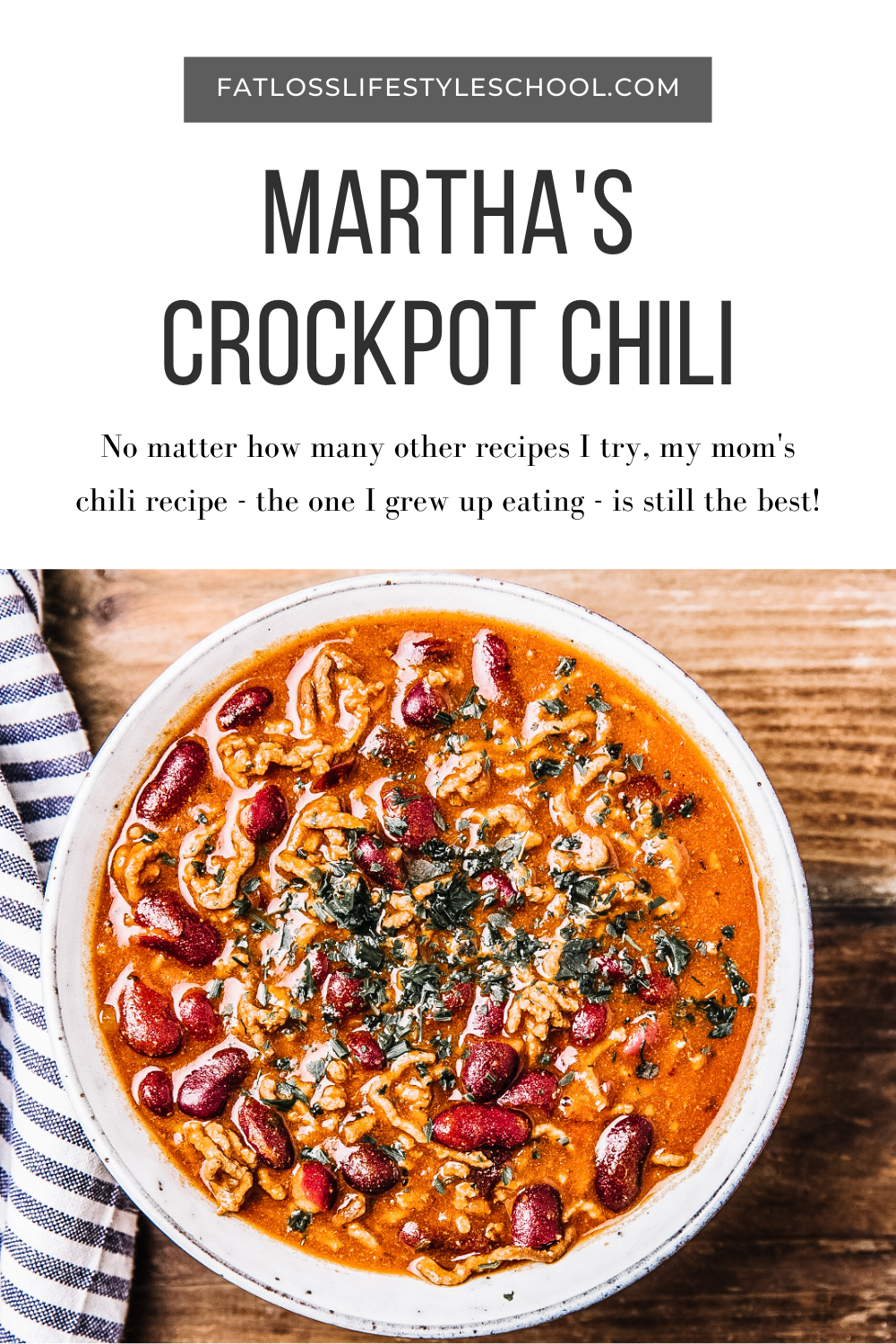 Martha S Crockpot Chili Fat Loss Lifestyle School