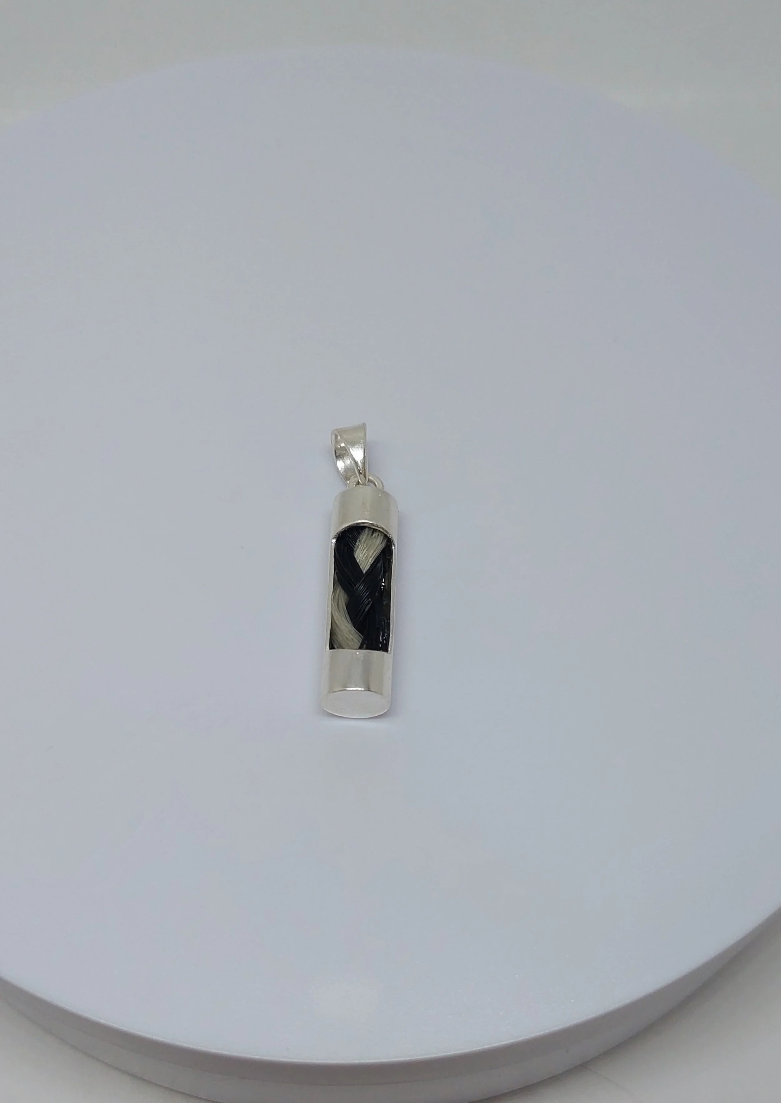Horse Tail silver tube pendant1