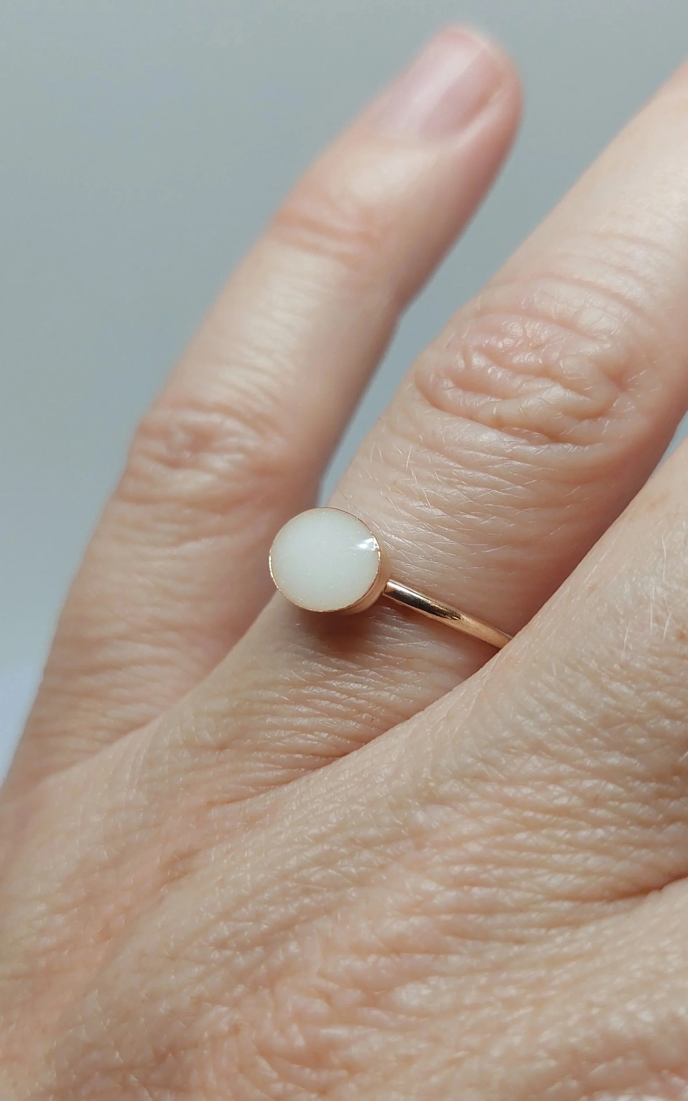 Gold Horizontal Oval Stacking Ring