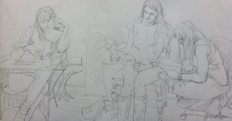 早春，画散点透视速写 （2013-2-19） 