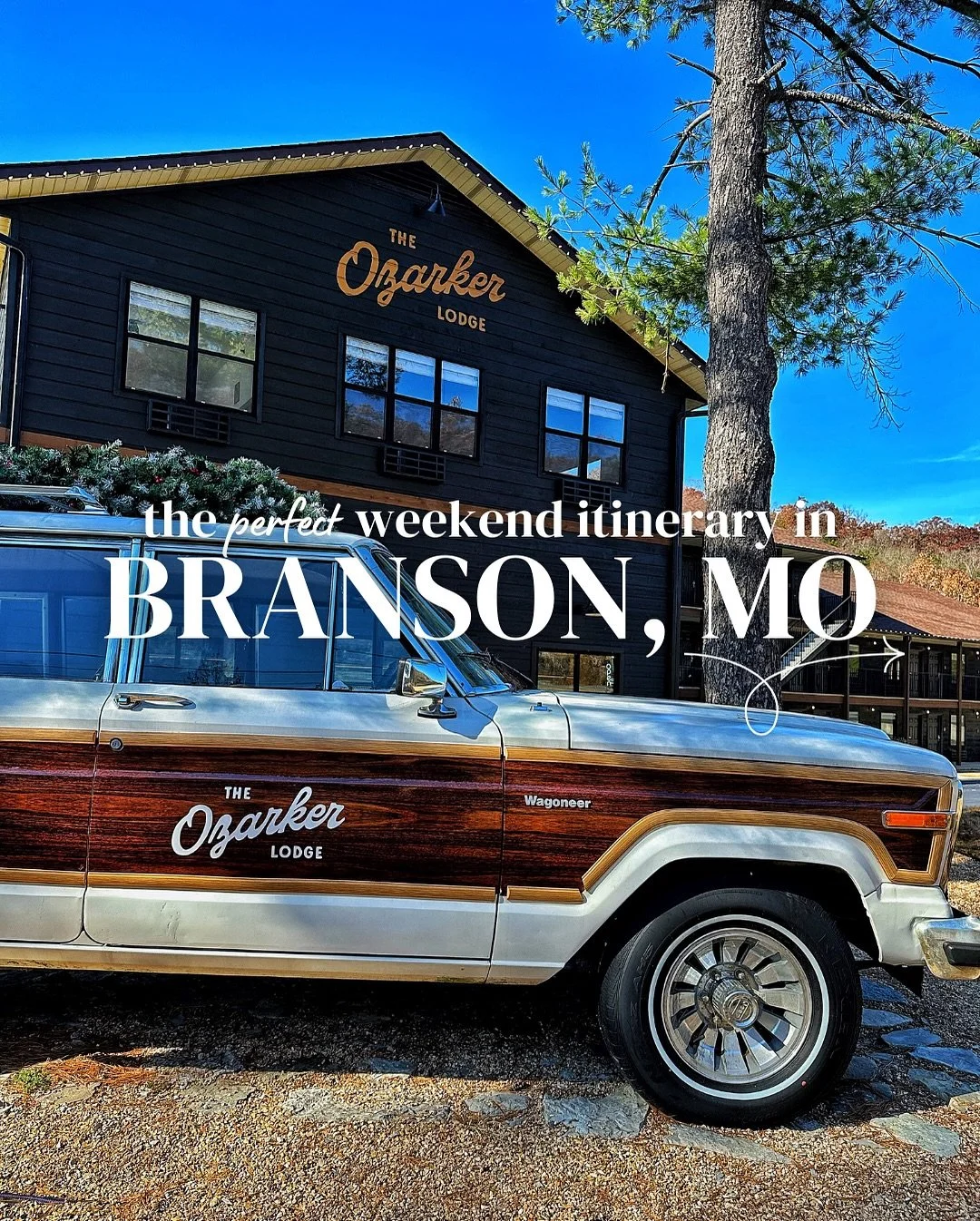 🍂 The Perfect Weekend Itinerary in Branson, MO 🍂 

If you&rsquo;re craving fall colors, cozy vibes, and Ozark charm, this list is for you 👇

🌲 Stay:
&ndash; Check into @theozarkerlodge - a boutique stay with creekside soaking tubs, live music, fi