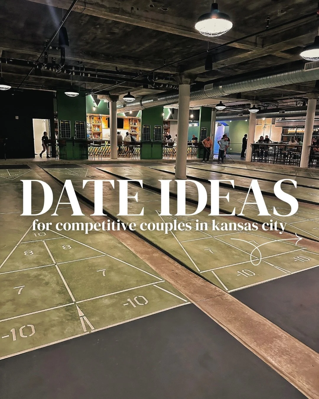 Jake and I are competitive people so we love date night with a little friendly competition built in! These are ten of our favorite playful spots for date night in the Kansas City metro! 🏆 

🏌️ @sinkerslounge &ndash; mini golf and tabletop golf with