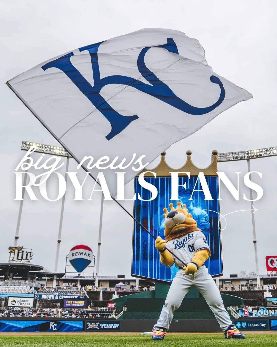 I HAVE BIG NEWS! 👑 ⚾️ 

I&rsquo;m officially partnering with the @kcroyals this season and I get to hook you up with discounted tickets! 🎟️ ⚾️ 

Use my promo code &ldquo;KATE&rdquo; to get up to 20% off select seating areas for Royals home games al