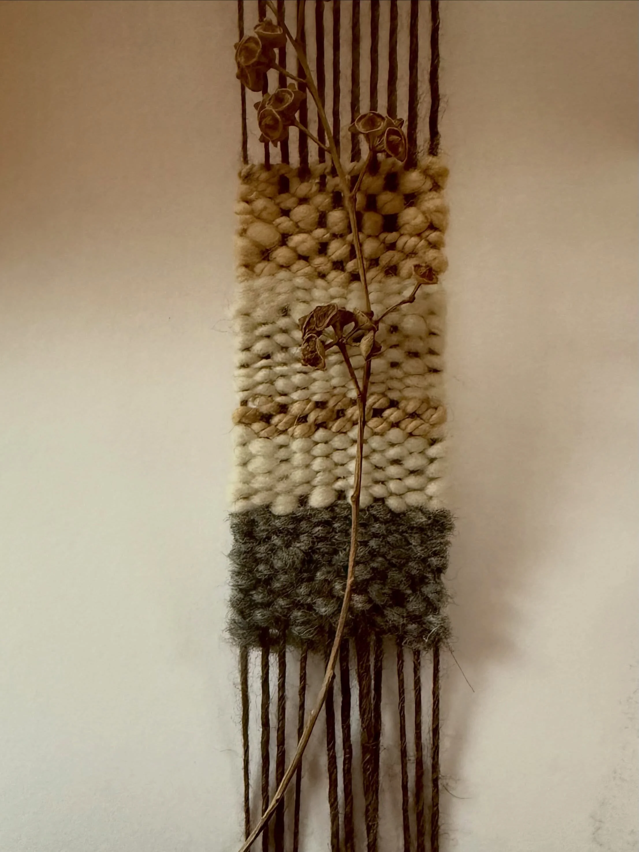 Land as laboratory : Land as Mother 0017T

Hand woven - with my hands - held by hers.
Hand spun - with my hands - held by hers.
Hand dyed - with your gifts - held by you. 

Heart woven.
Heart felt.

When I am empty the air still flows
When I am empty