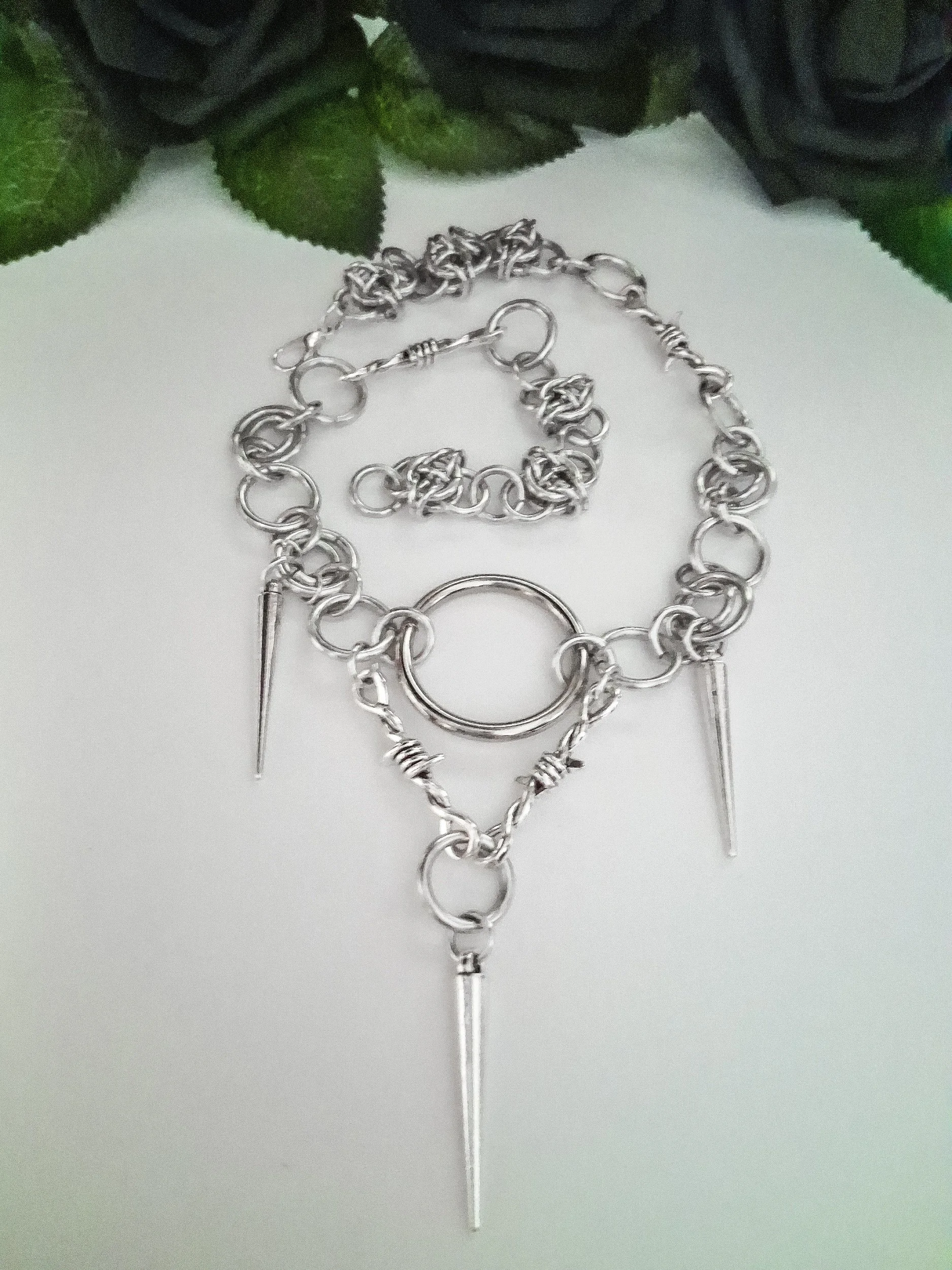 Barbed Wire Spiked Chain Necklace