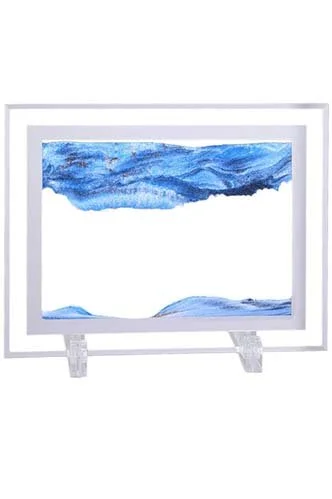 Moving Sands Art, Dynamic Scenery Relaxing 3D Flowing Sand for Desktop - 5" Blue