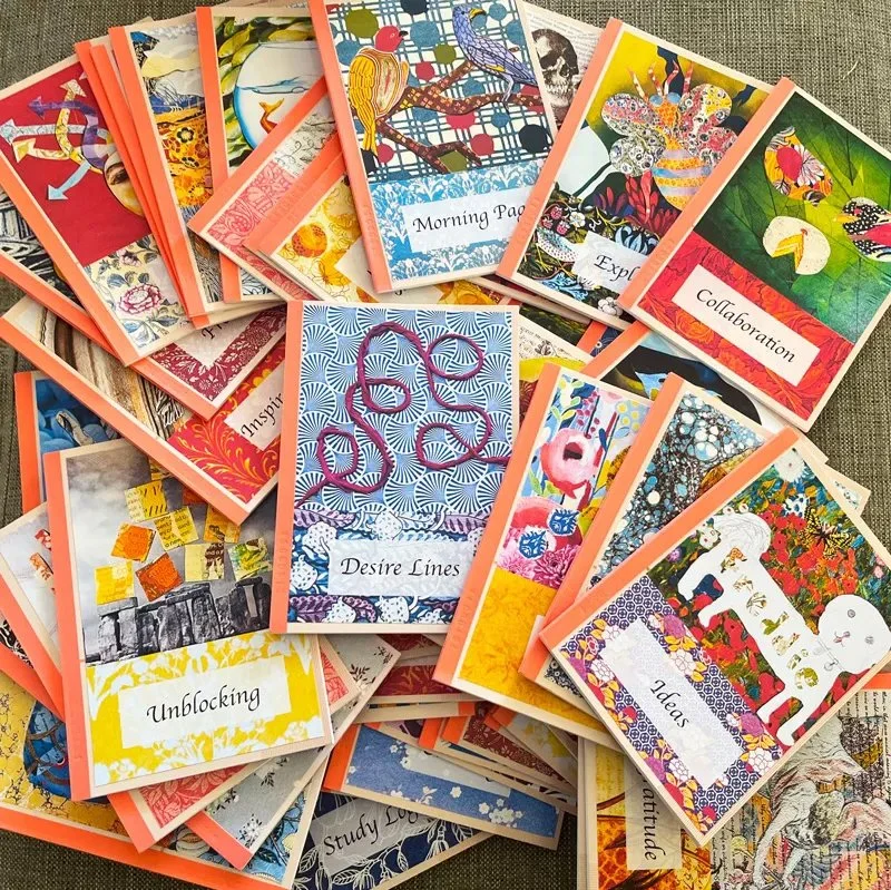A photo of Helen's handmade notebooks