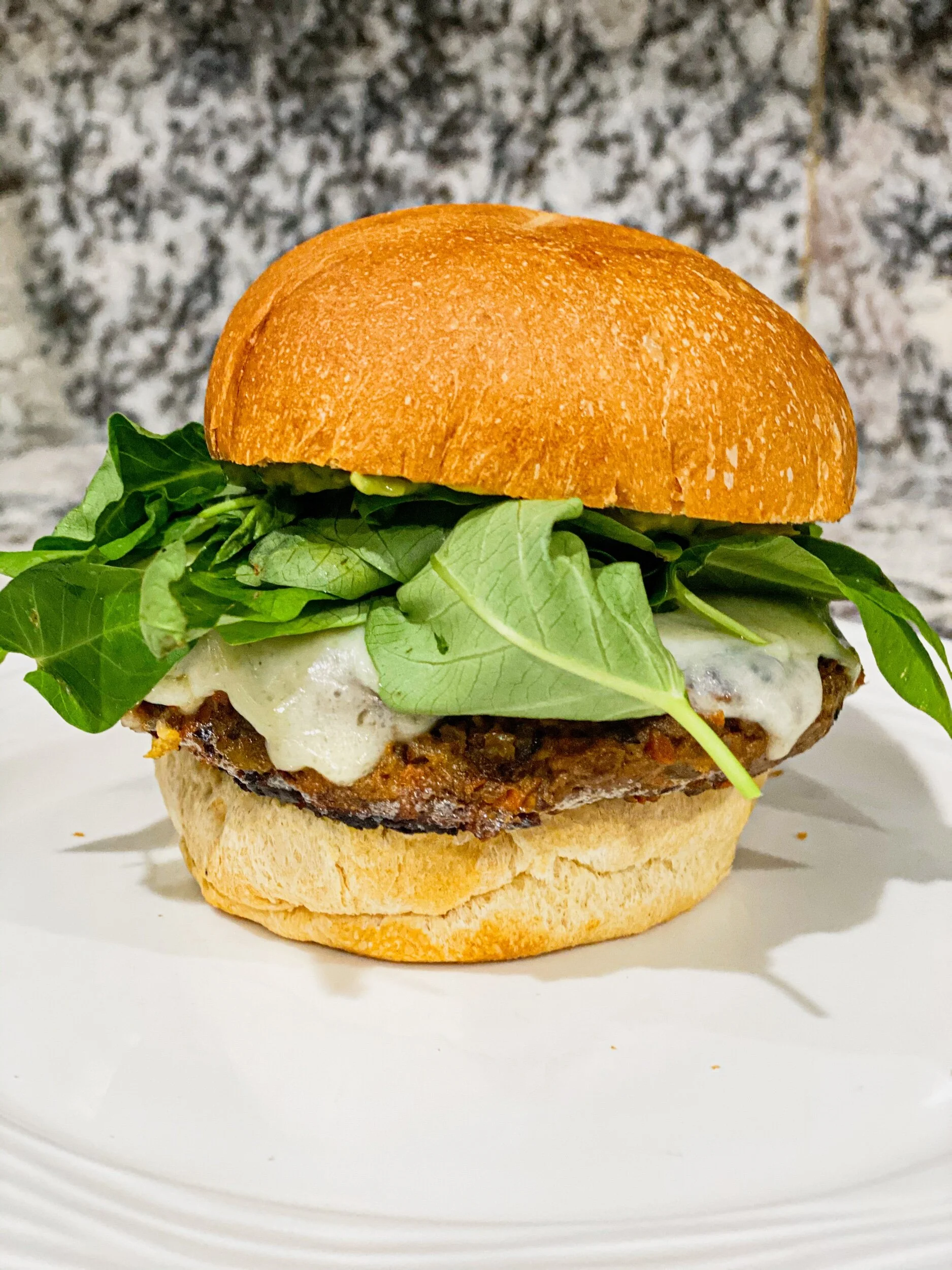 Black Bean &amp; Lentil Veggie Burger
