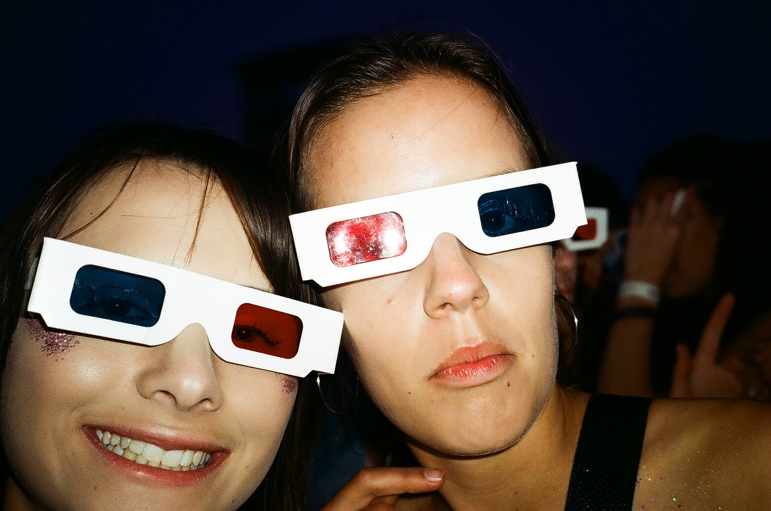 Em and Hol wearing the infamous friend finders which, ironically, didn’t help them find their friends at any point in the festival.