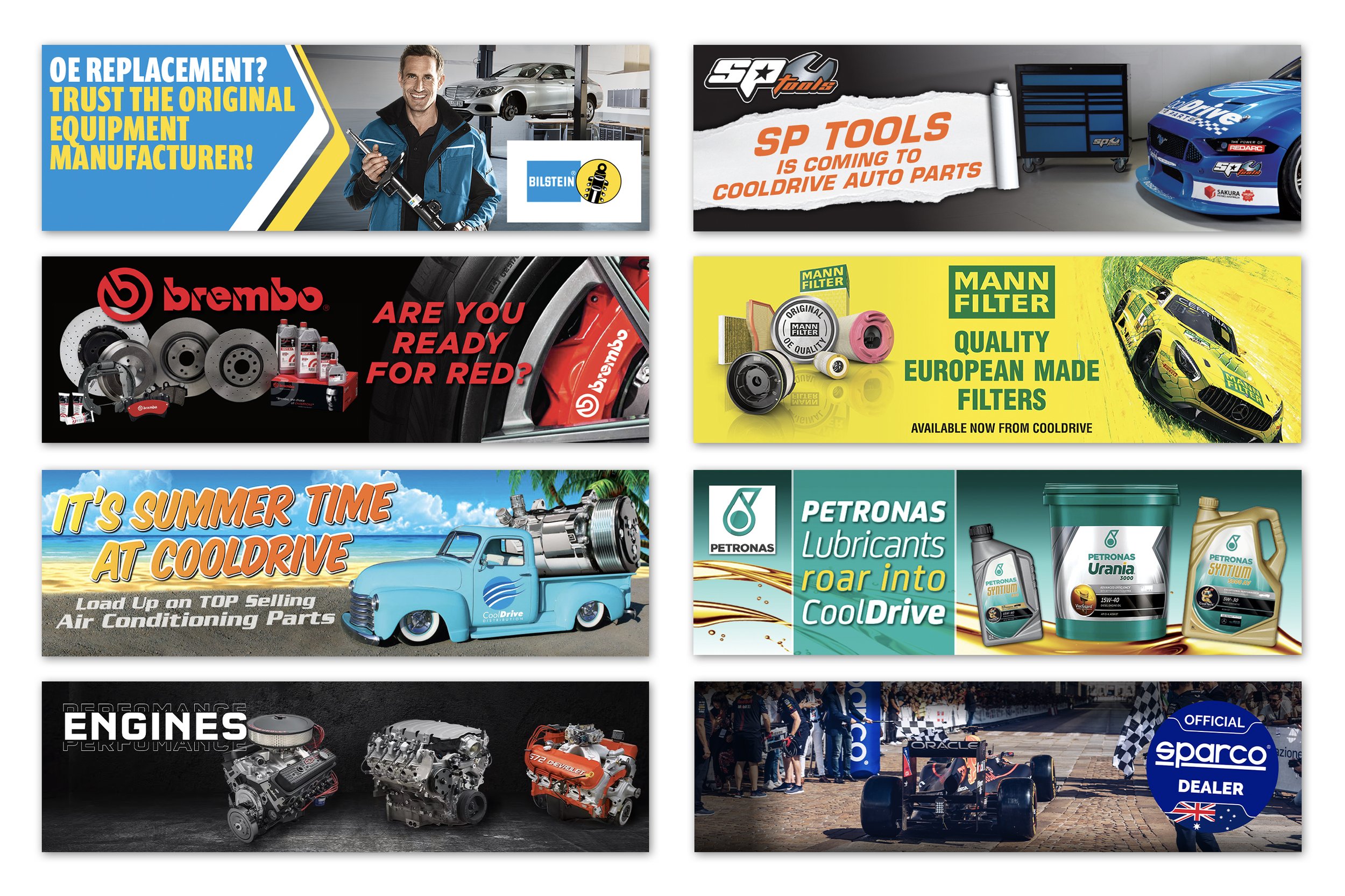CoolDrive Auto Parts & Racer Industries Web Banners