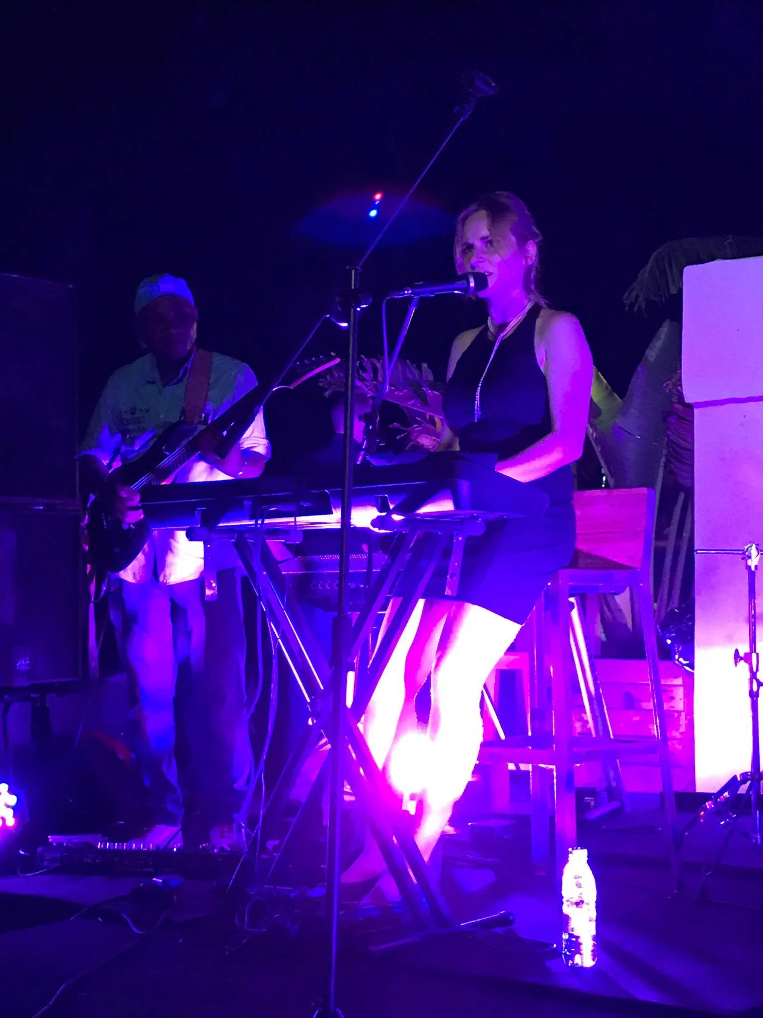 Photo taken in Senegal at the lighthouse bar Phare des mamelles during performance with Congolese guitarist/singer/songwriter Claude Ntsouza