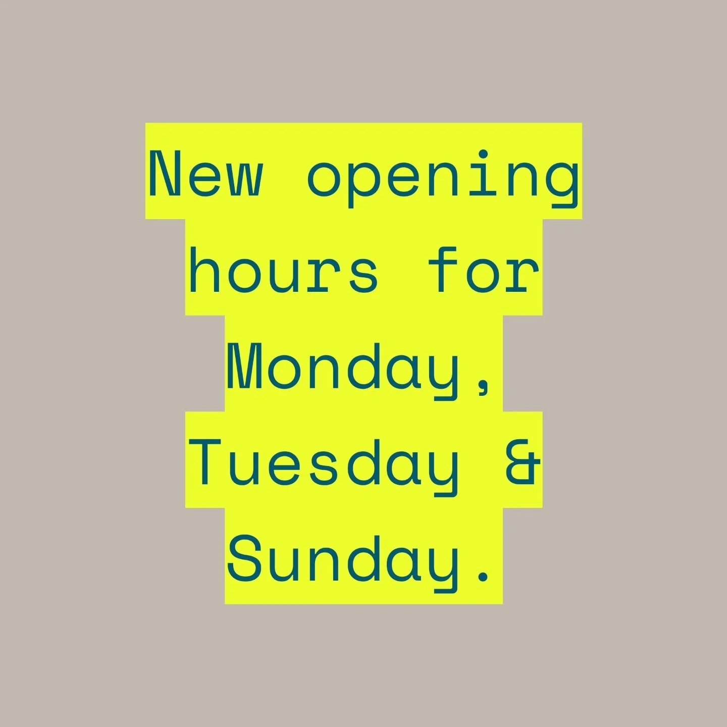 𝗜𝗠𝗣𝗢𝗥𝗧𝗔𝗡𝗧 𝗜𝗡𝗙𝗢! We have made a few small changes to our opening ours for the upcoming fall/winter season:
𝕆𝕟 𝕄𝕠𝕟𝕕𝕒𝕪𝕤, 𝕋𝕦𝕖𝕤𝕕𝕒𝕪𝕤 & 𝕊𝕦𝕟𝕕𝕒𝕪𝕤 𝕨𝕖 𝕨𝕚𝕝𝕝 𝕔𝕝𝕠𝕤𝕖 𝕥𝕙𝕖 𝕜𝕚𝕥𝕔𝕙𝕖𝕟 𝕒𝕝𝕣𝕖𝕒𝕕𝕪 𝕒𝕥 𝟙𝟝