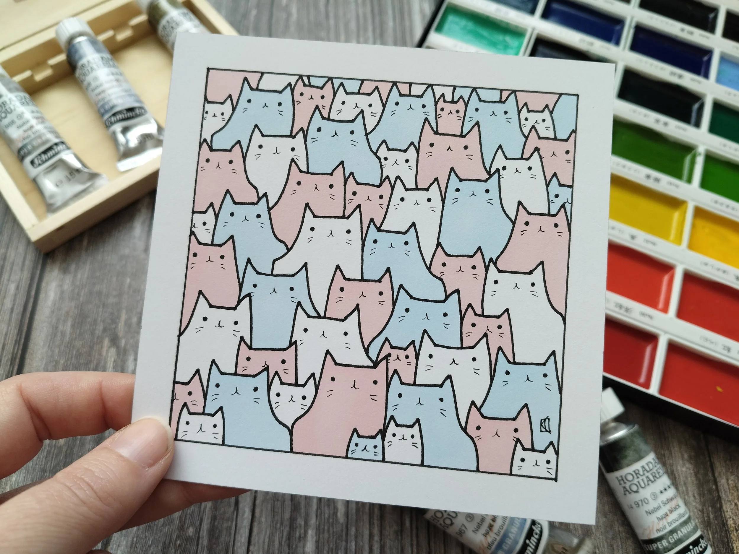 So Many Cats (Trans Cats) - UNFRAMED - Hand Drawn Original Art