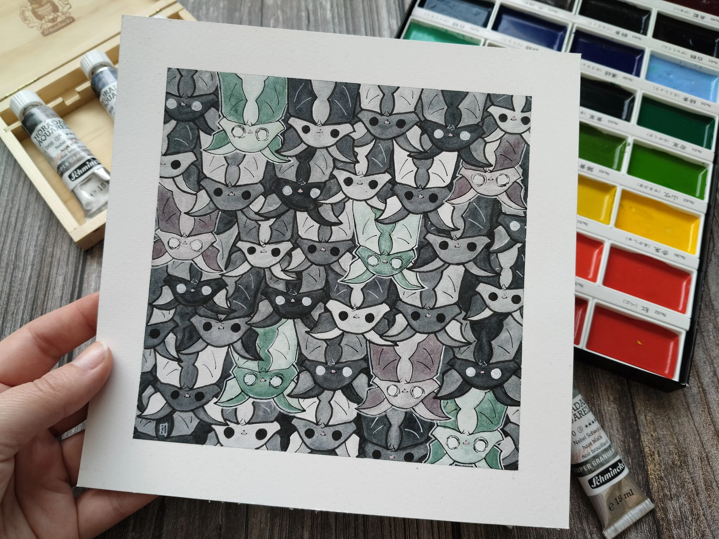 So Many Spooky Bats - UNFRAMED - Hand painted original art